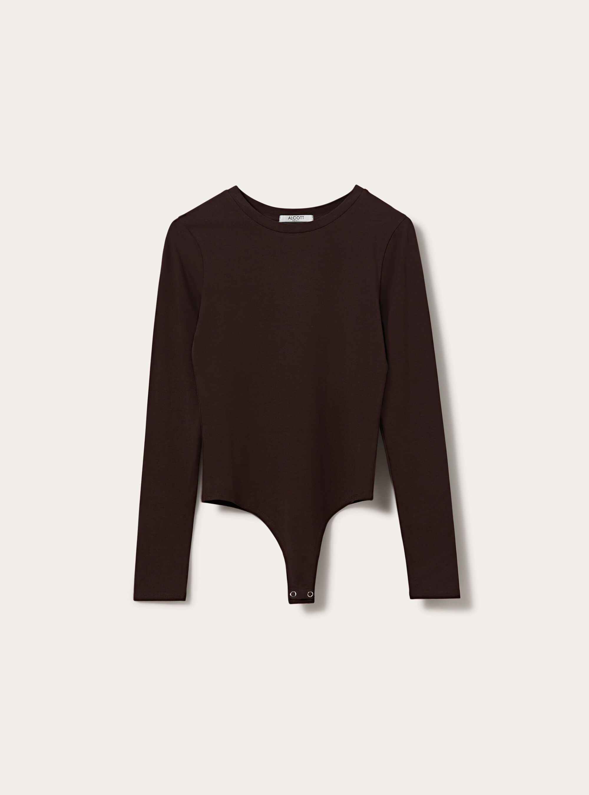 Long Sleeve Crew Neck Body, BR1 BROWN DARK