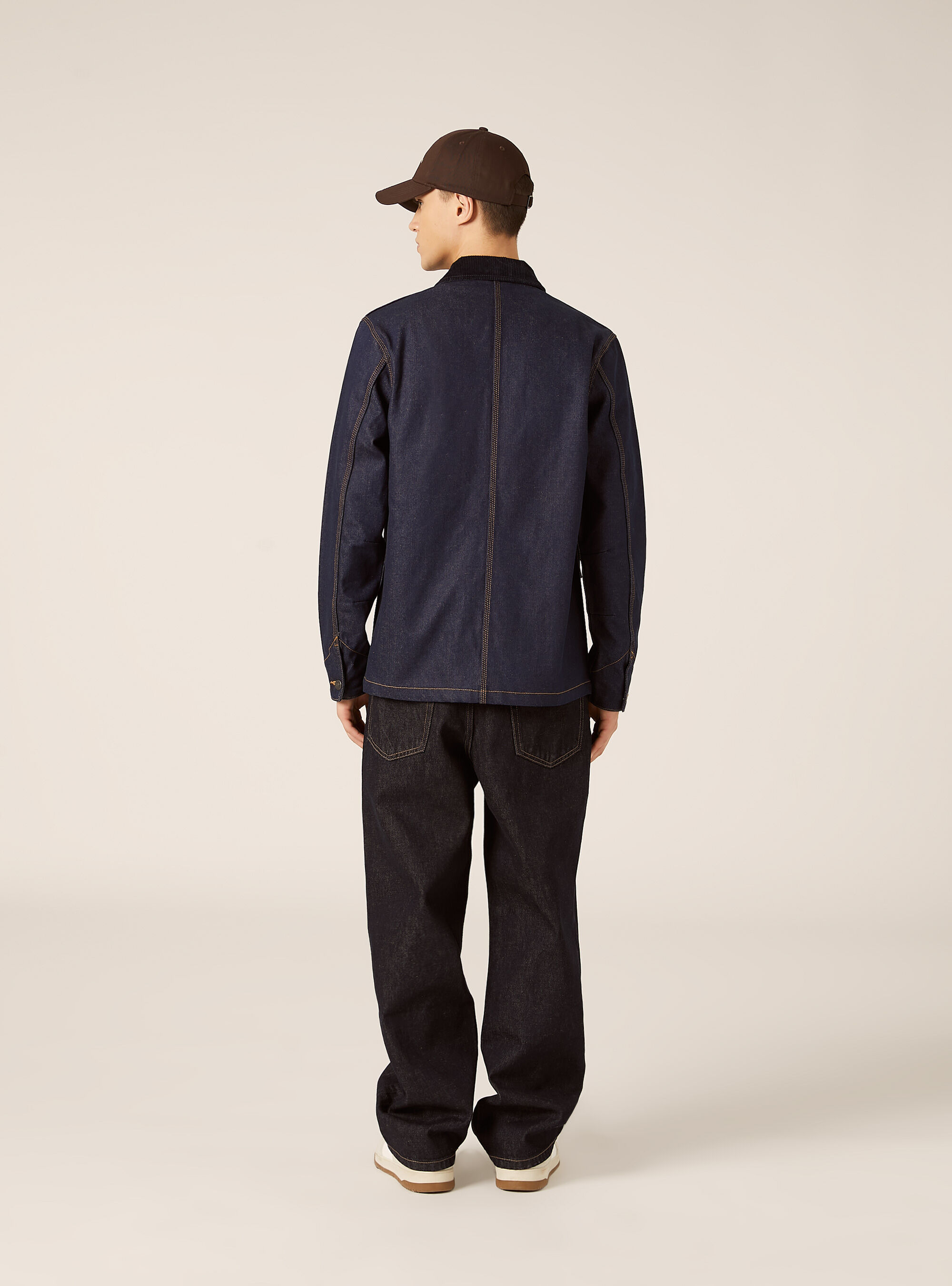 Denim jacket with large pockets, D001 DEEP BLUE