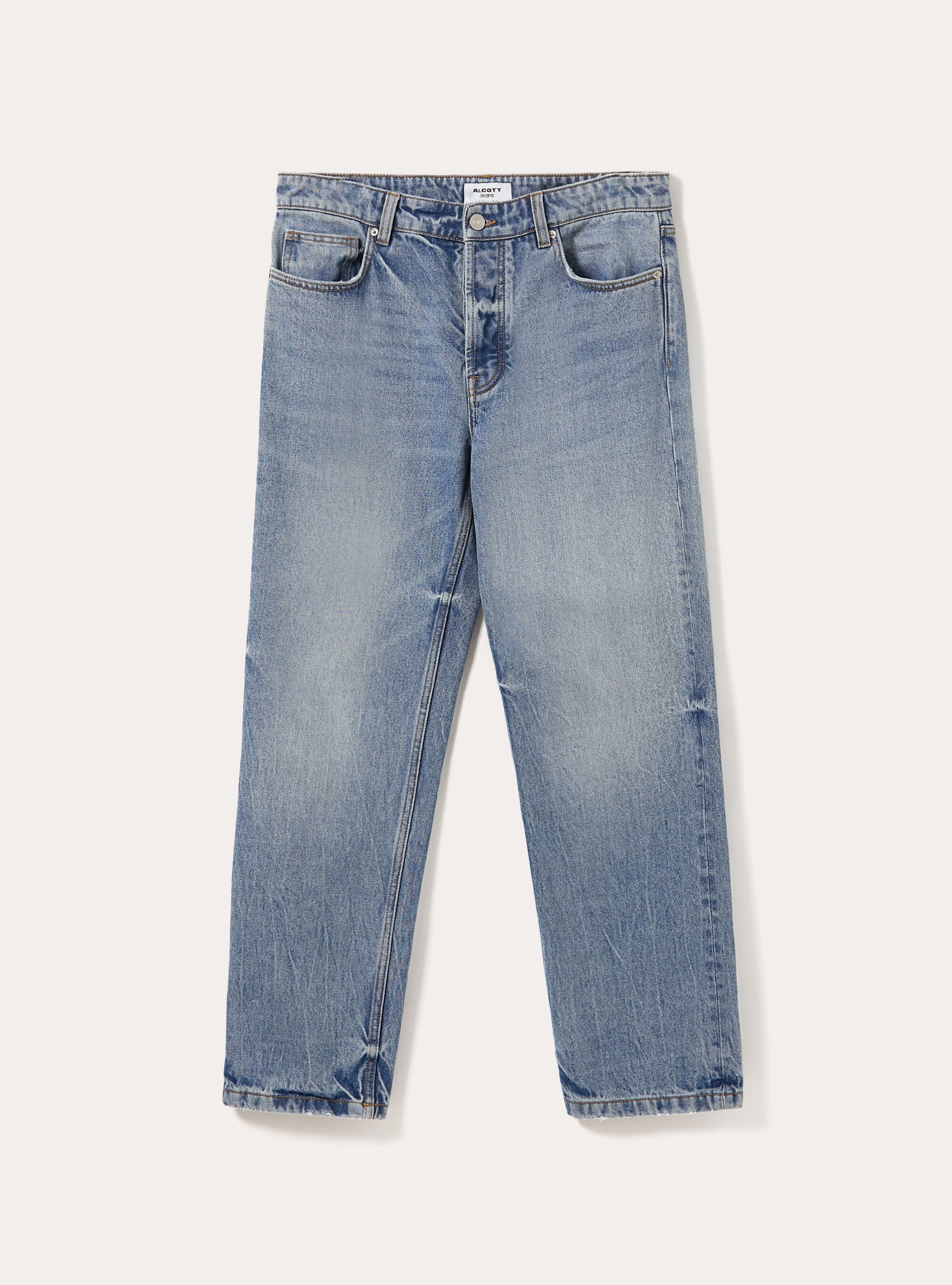 Jeans &agrave; coupe droite, D003 MEDIUM BLUE