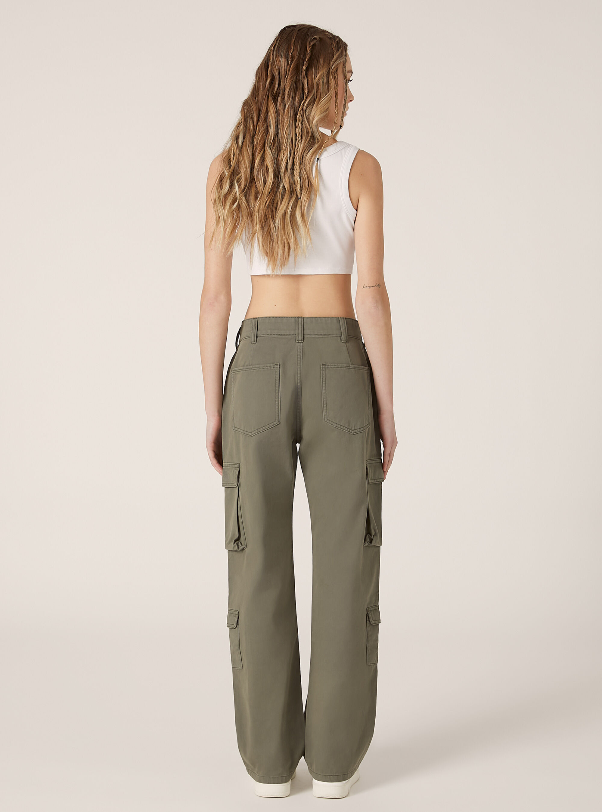 Pantalon cargo en serg&eacute;, KY3 KAKY LIGHT