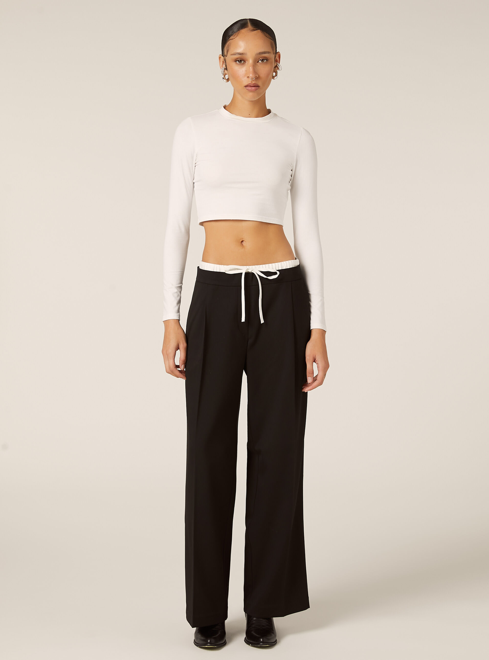 Pantalon &agrave; taille combin&eacute;e