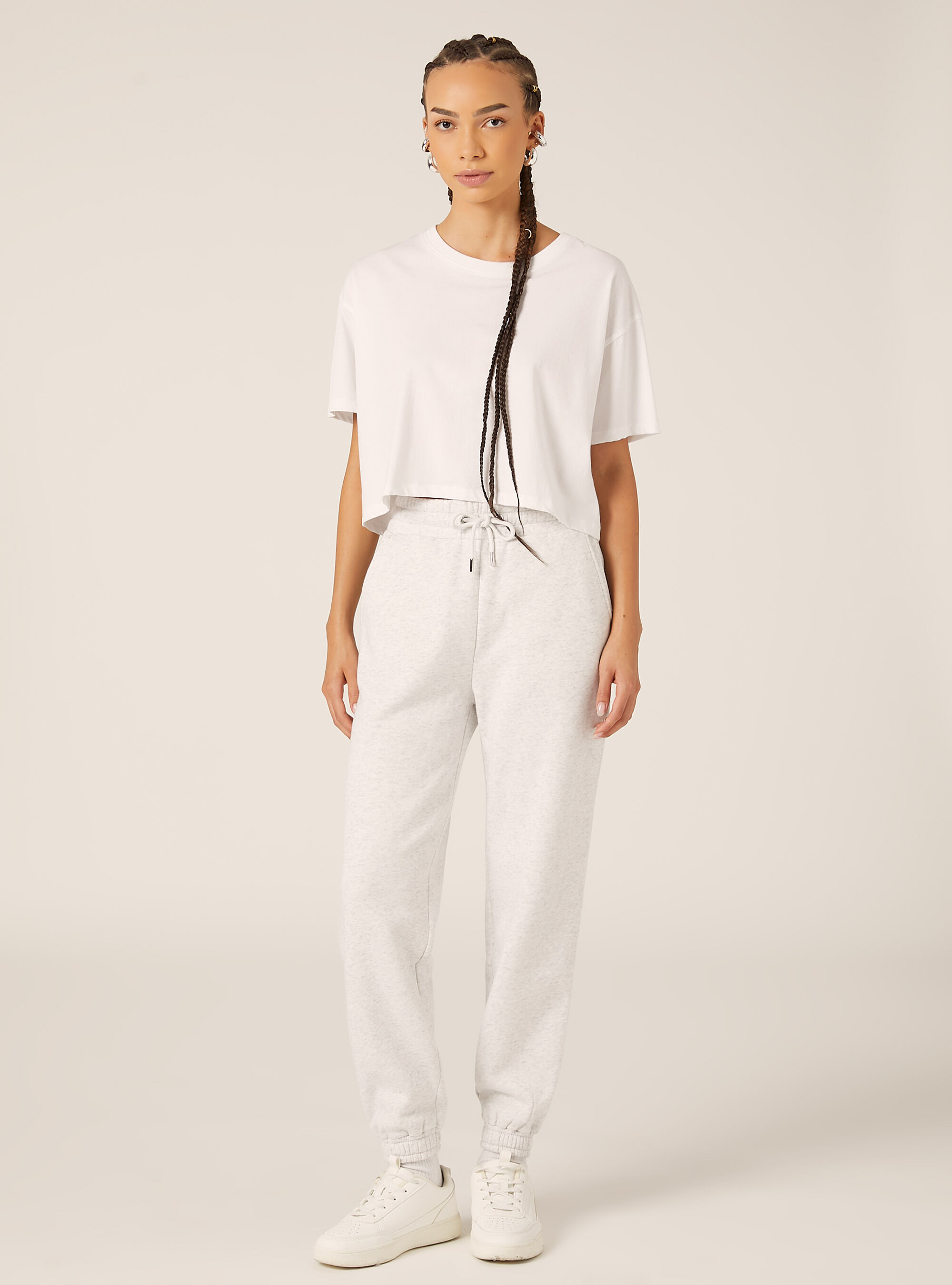 Pantalon jogger en molleton, MGY3 GREY MEL LIGHT