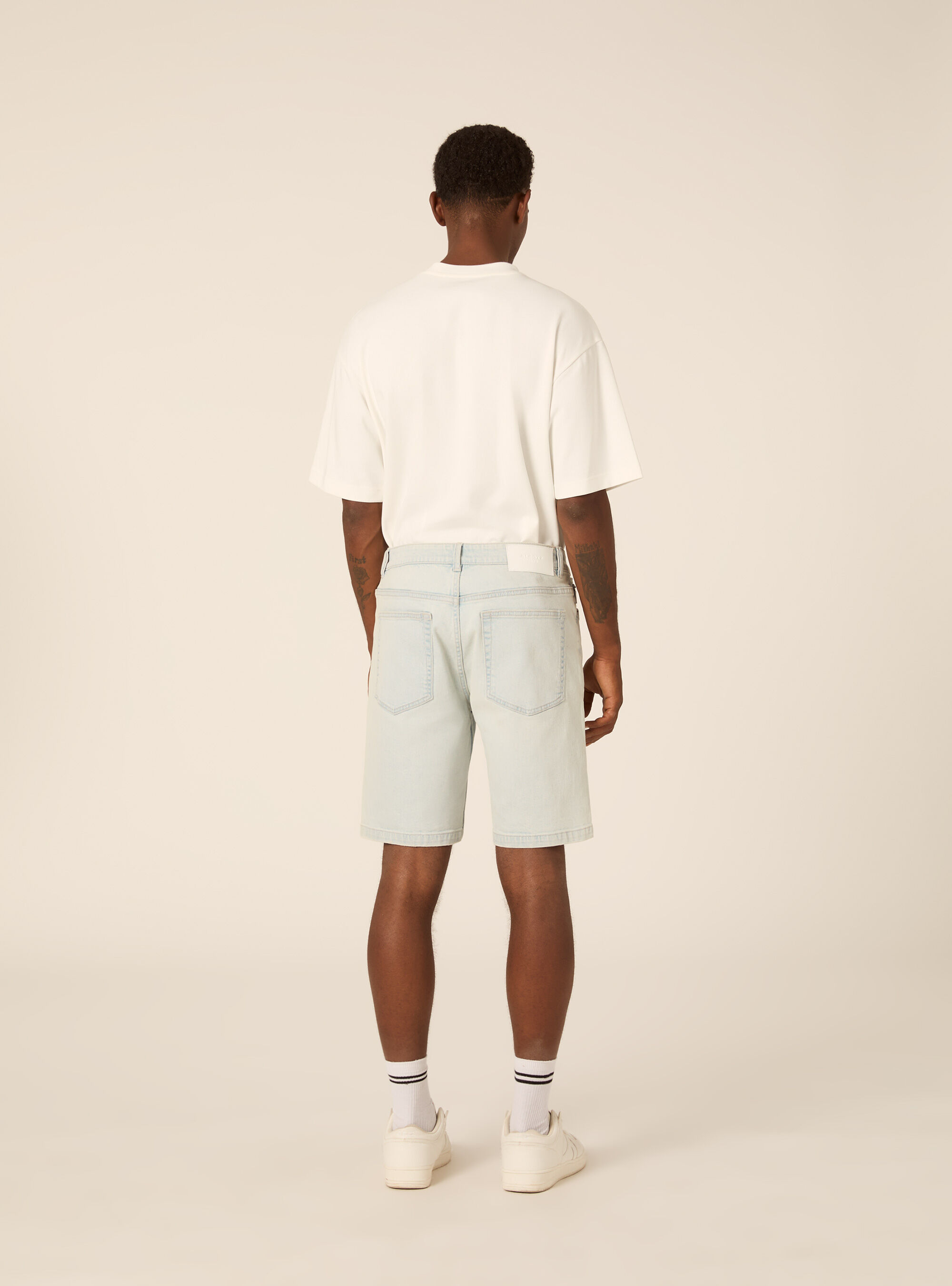 Bermuda en Jean 5 Poches Coupe Slim Fit, D006 AZURE