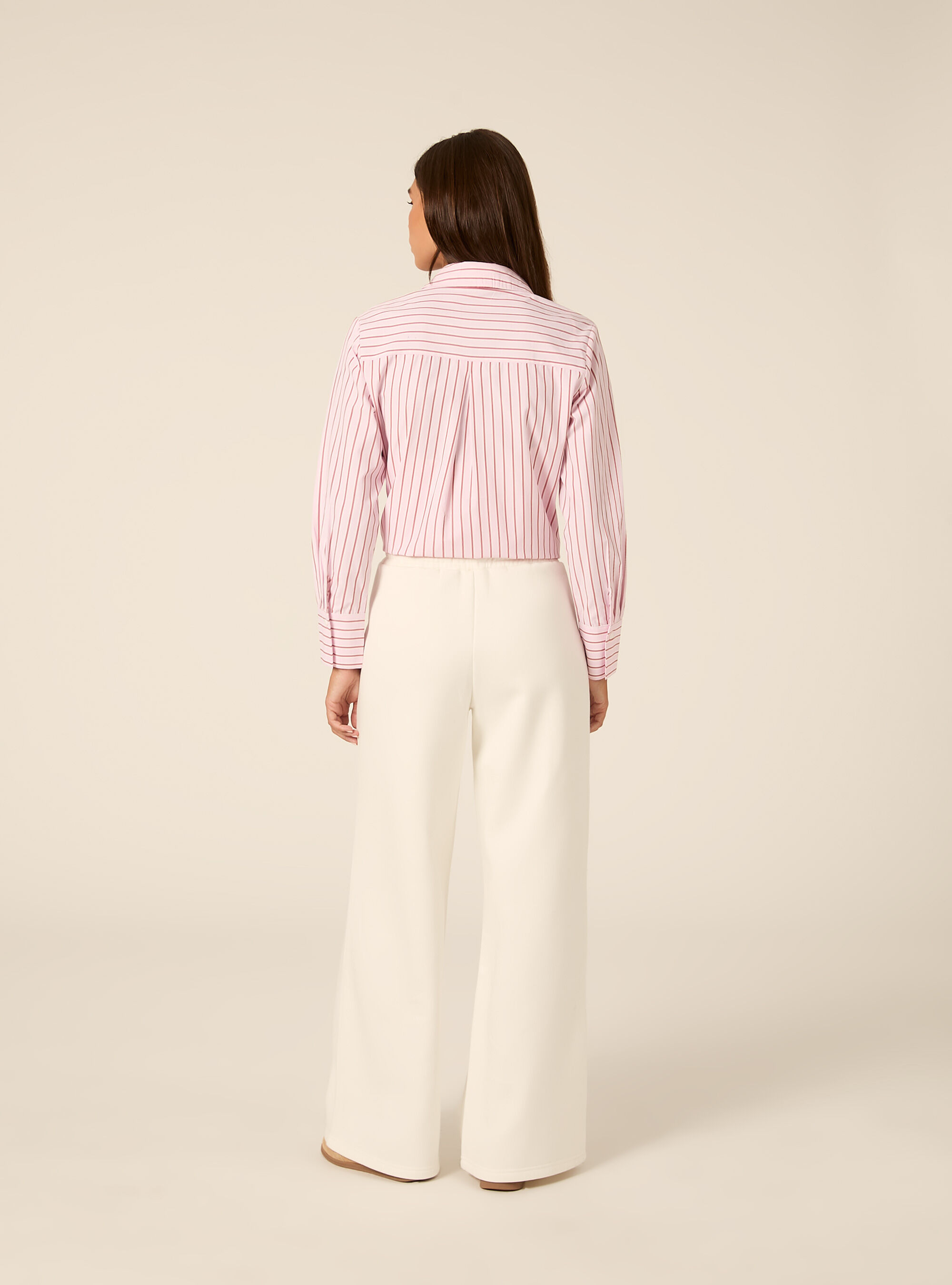 Pantaloni wide leg licenza harvard, WH2 WHITE