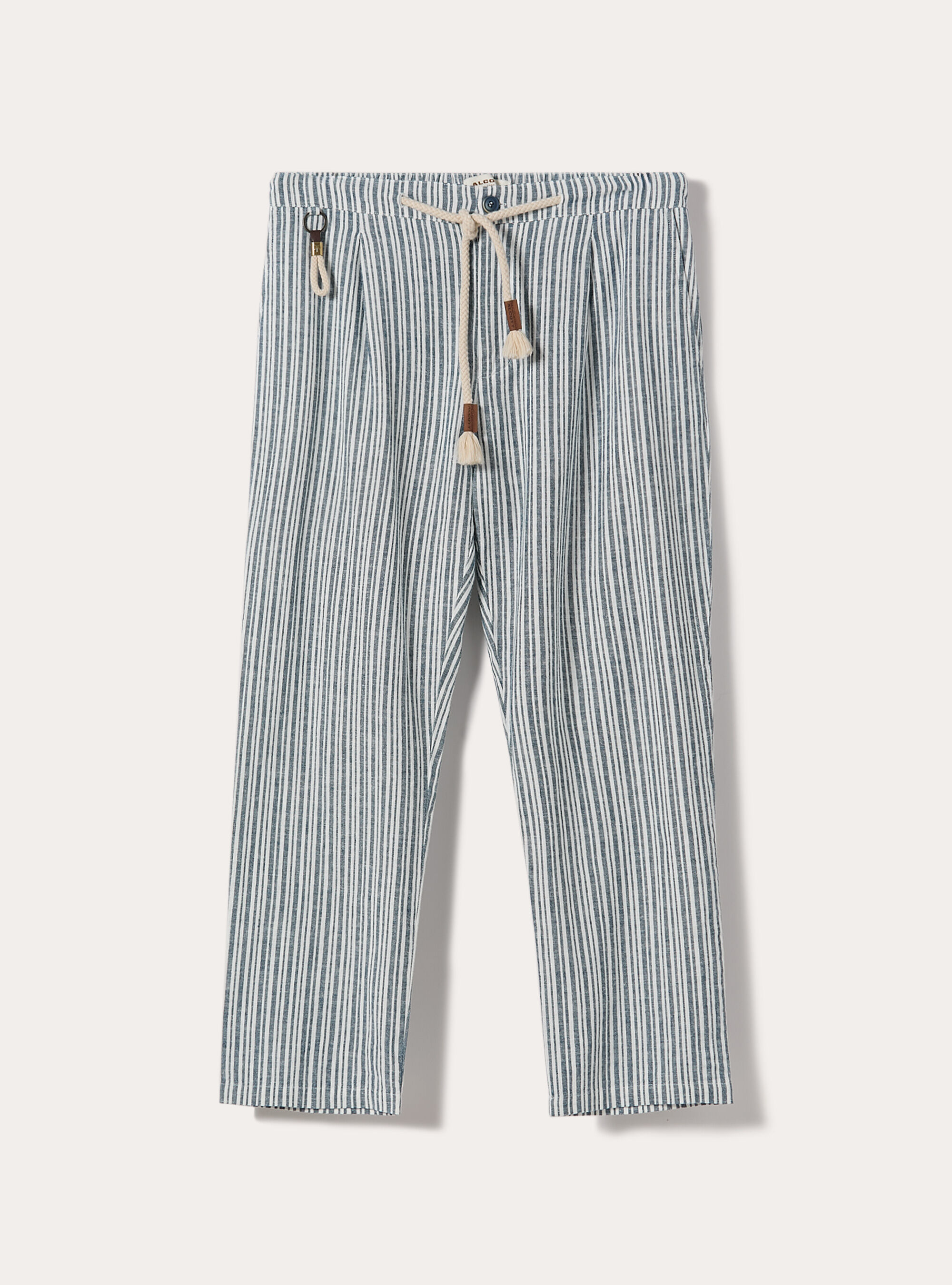 Gestreifte Hose aus Leinenmischgewebe, NA2 NAVY MEDIUM