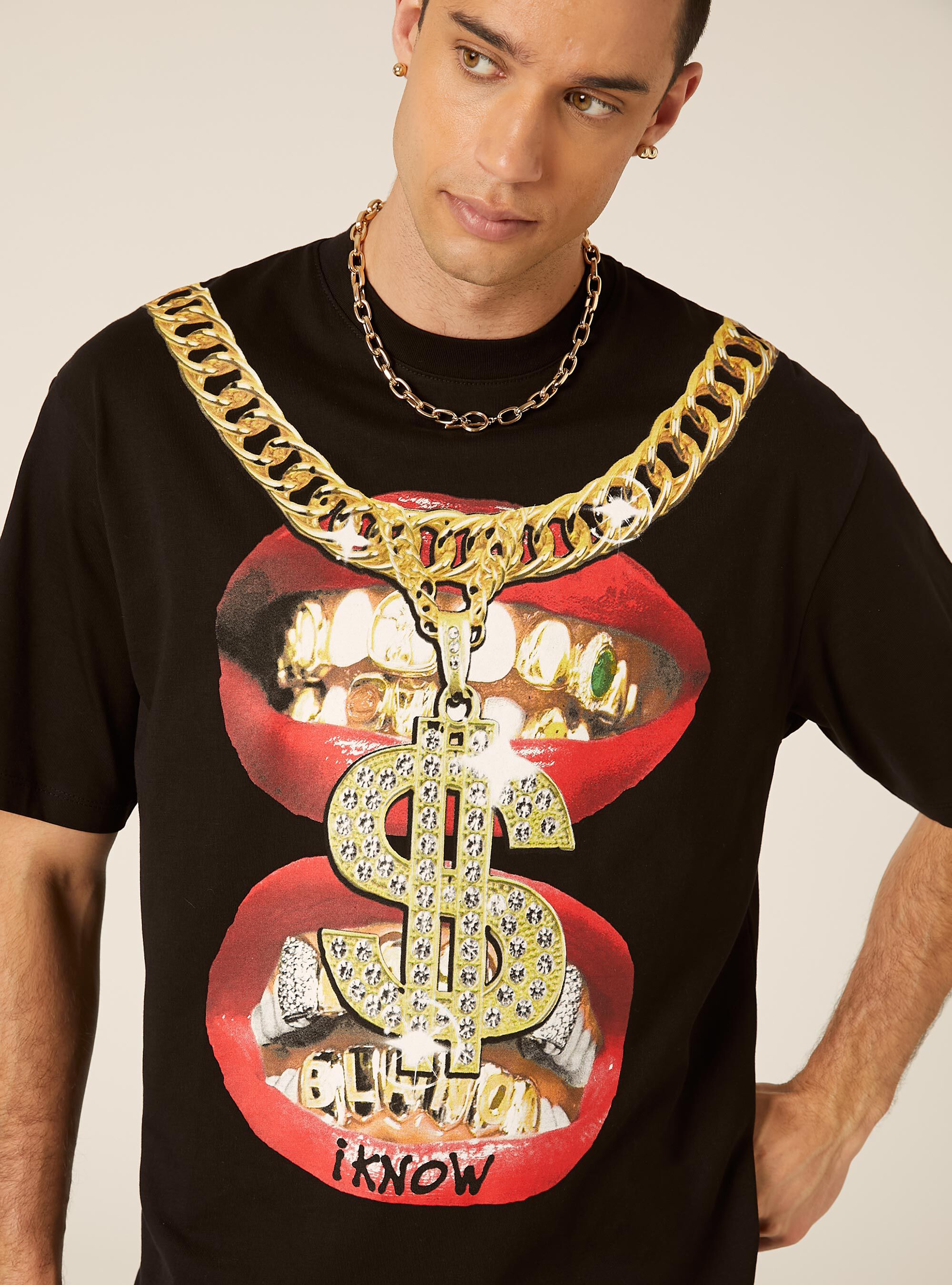 Camiseta Boxy Fit Estampada, BK1 BLACK