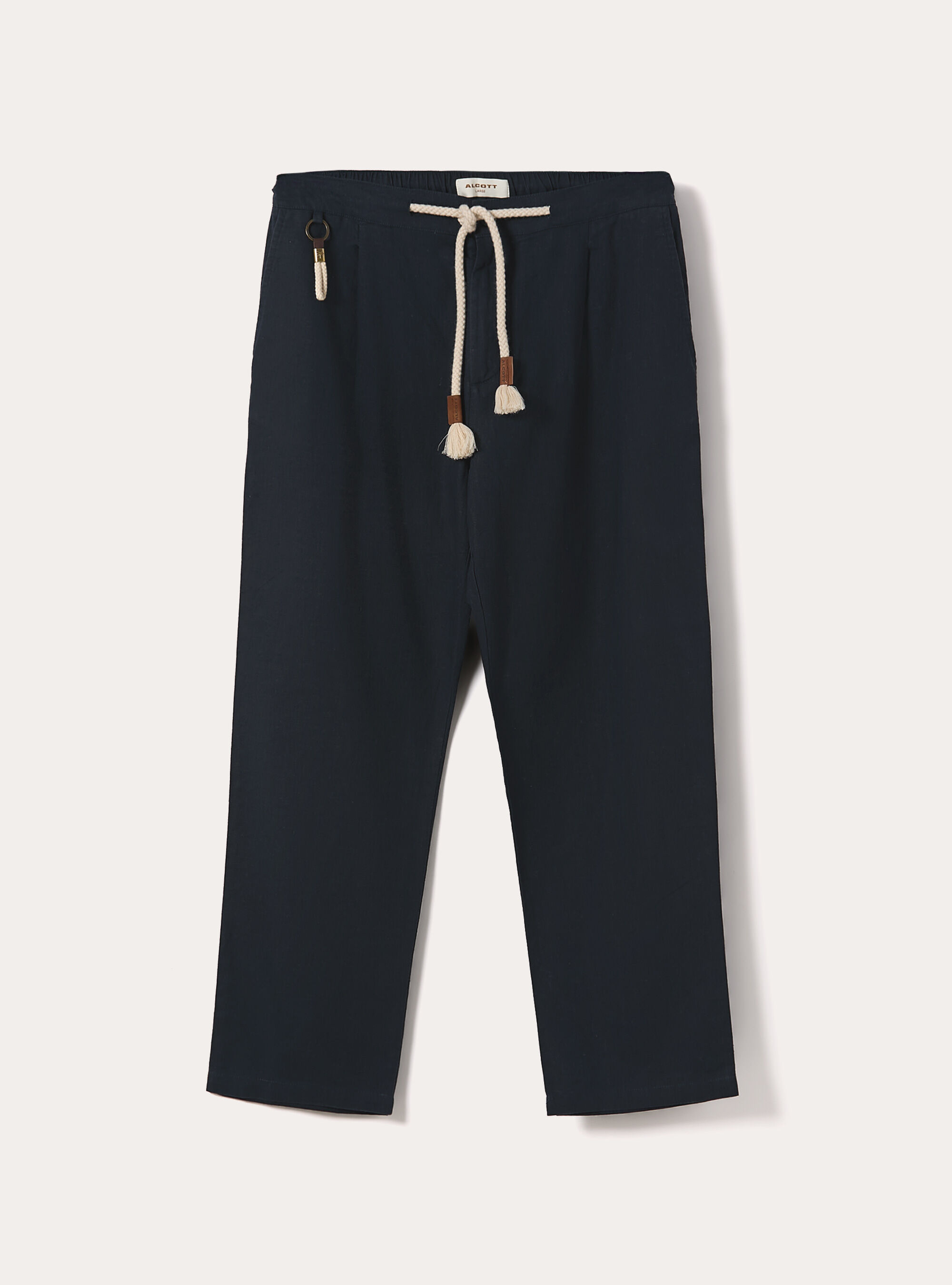 Linen-blend jogger pants, NA2 NAVY MEDIUM