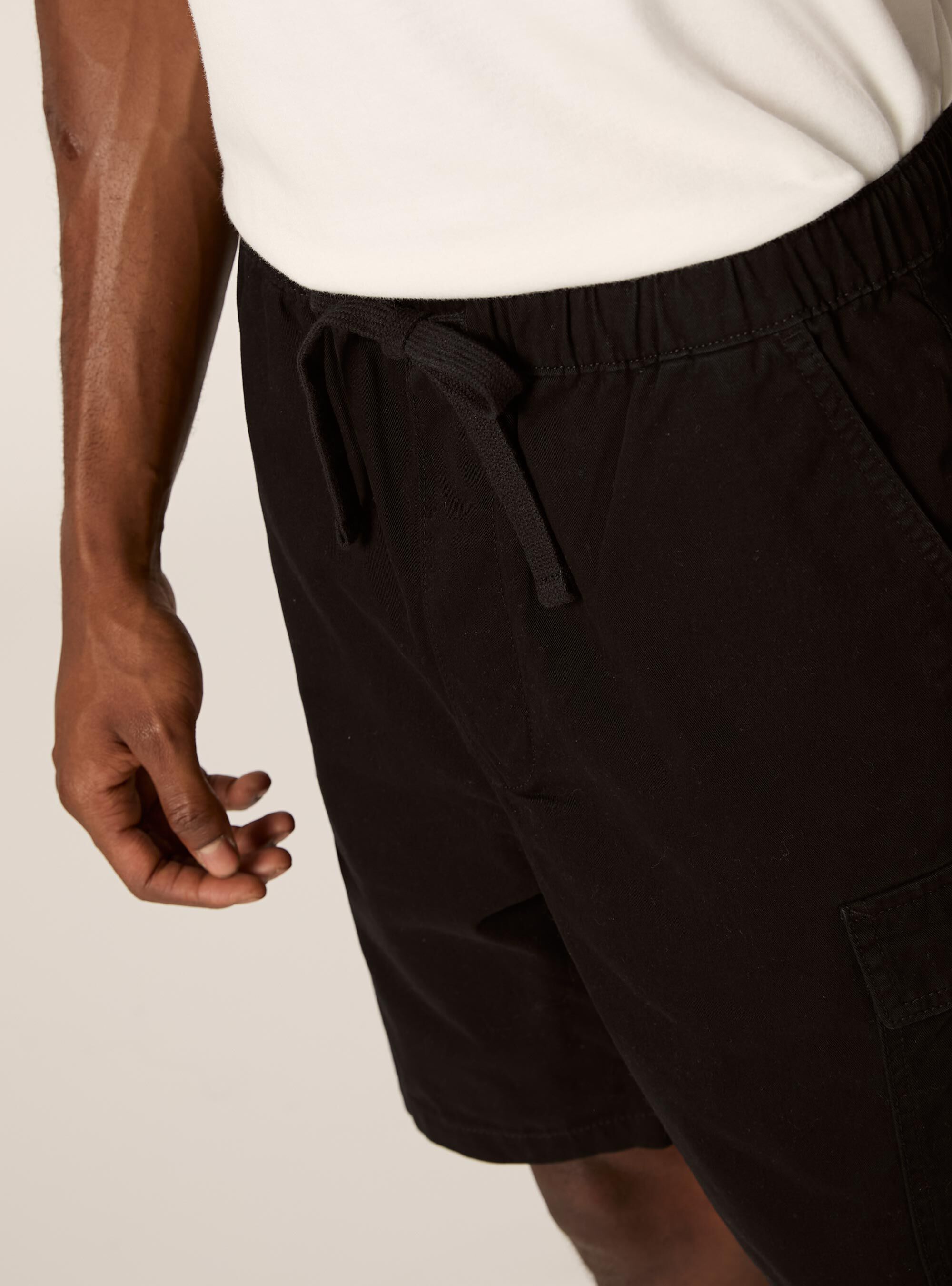 Bermuda cargo en serg&eacute; coul&eacute;, BK1 BLACK
