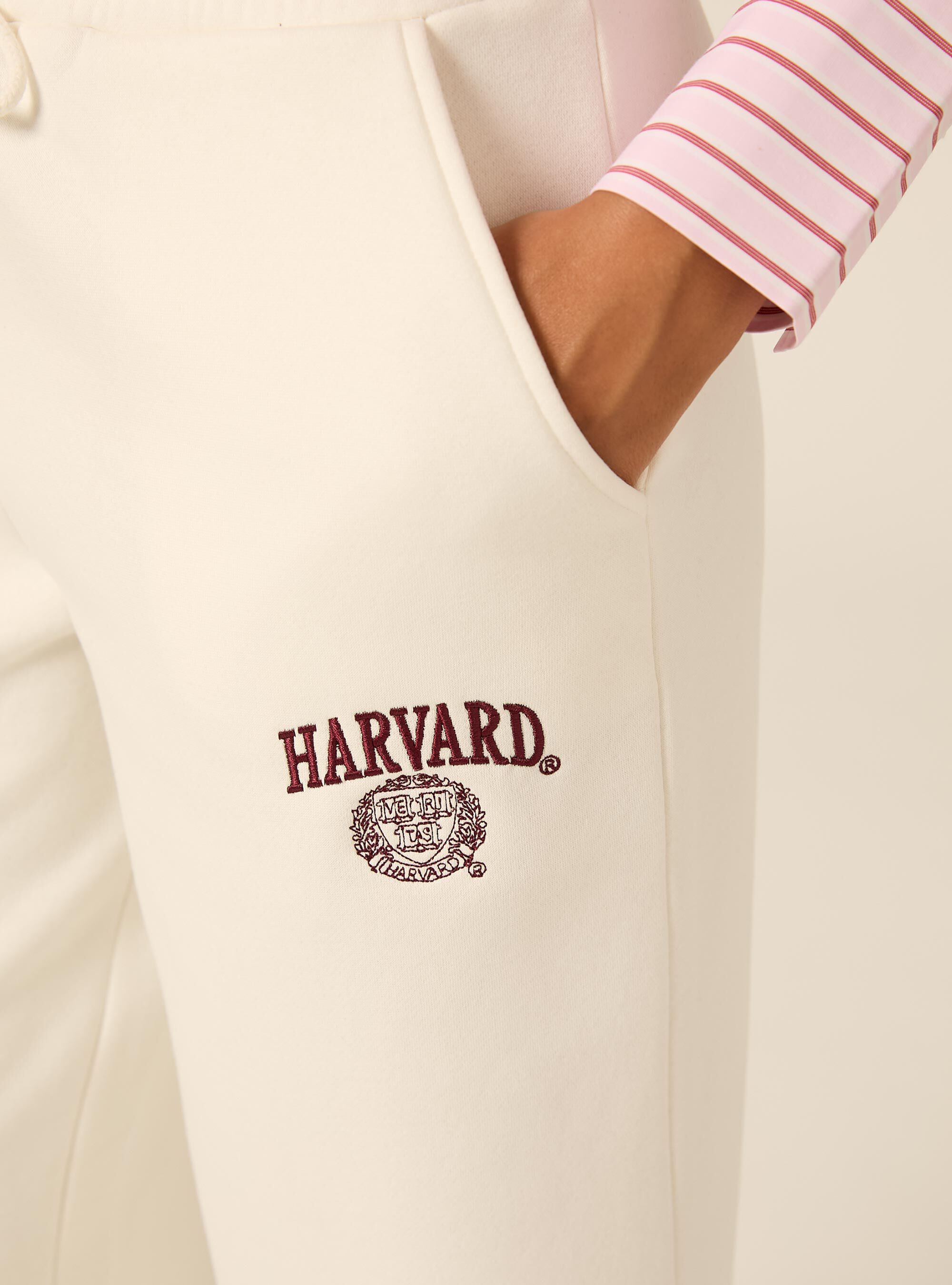 Pantaloni wide leg licenza harvard, WH2 WHITE