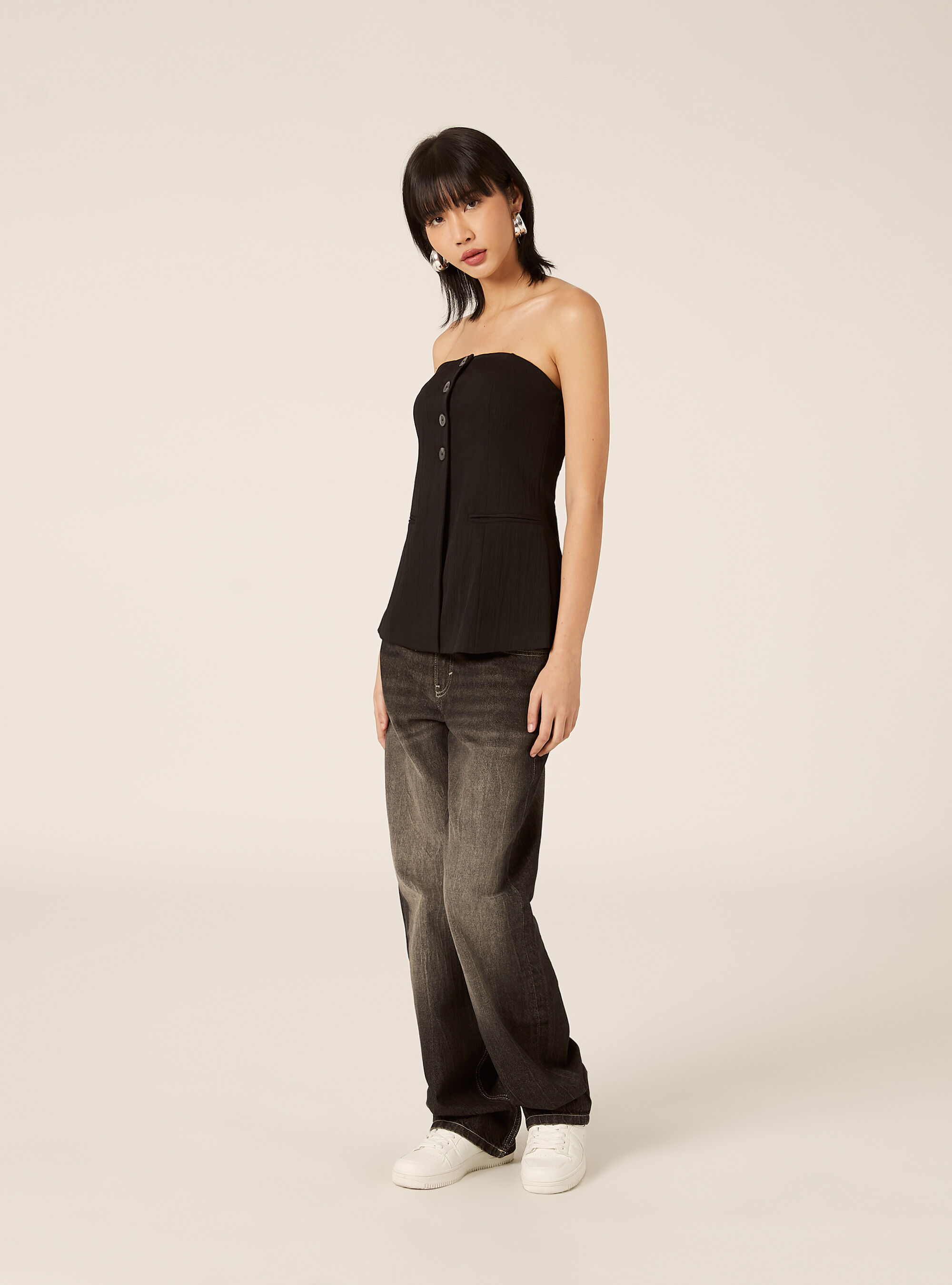 Textured wrap waistcoat