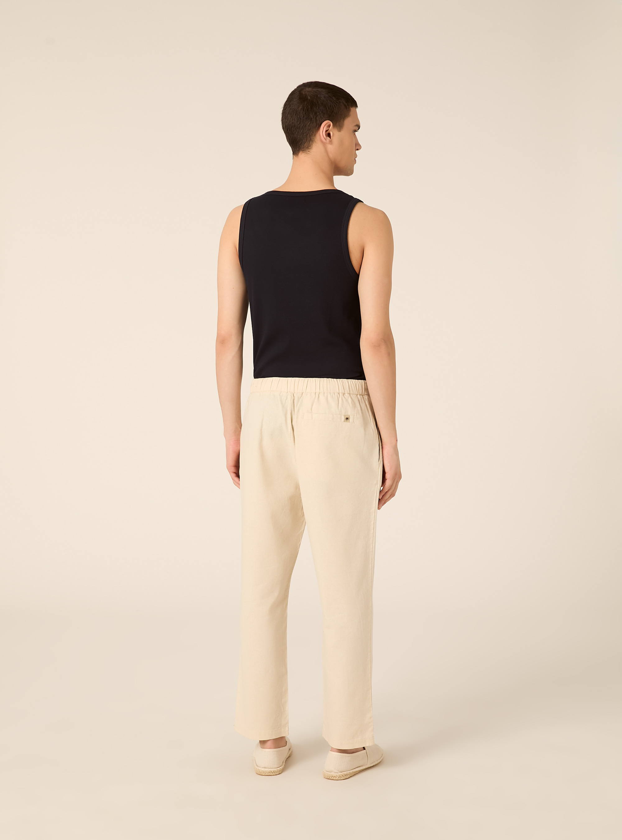 Linen-blend jogger pants, MCR3 CREAM MEL LIGHT