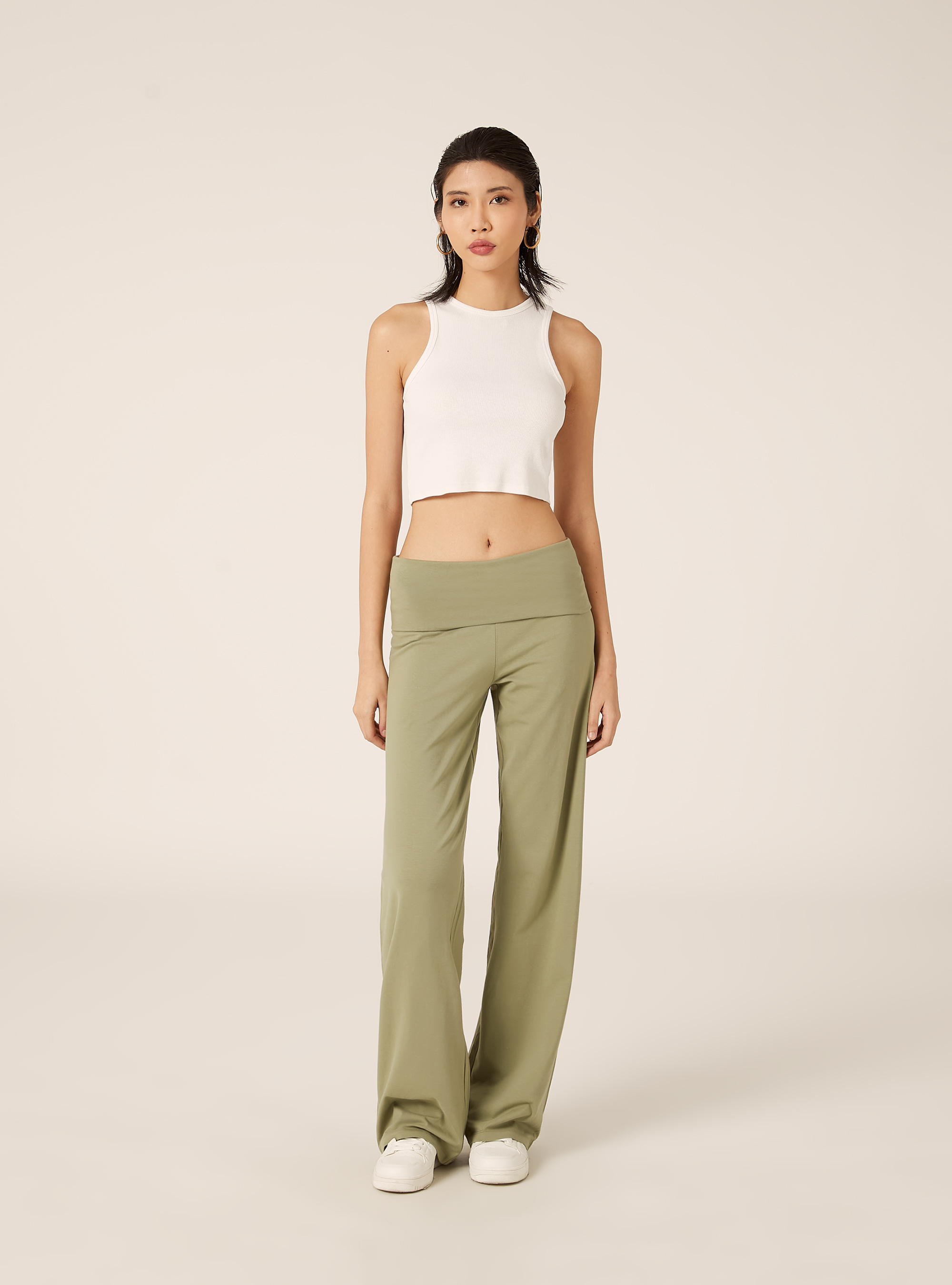 Leggings mit Umschlag an der Taille, KY2 KAKY MEDIUM