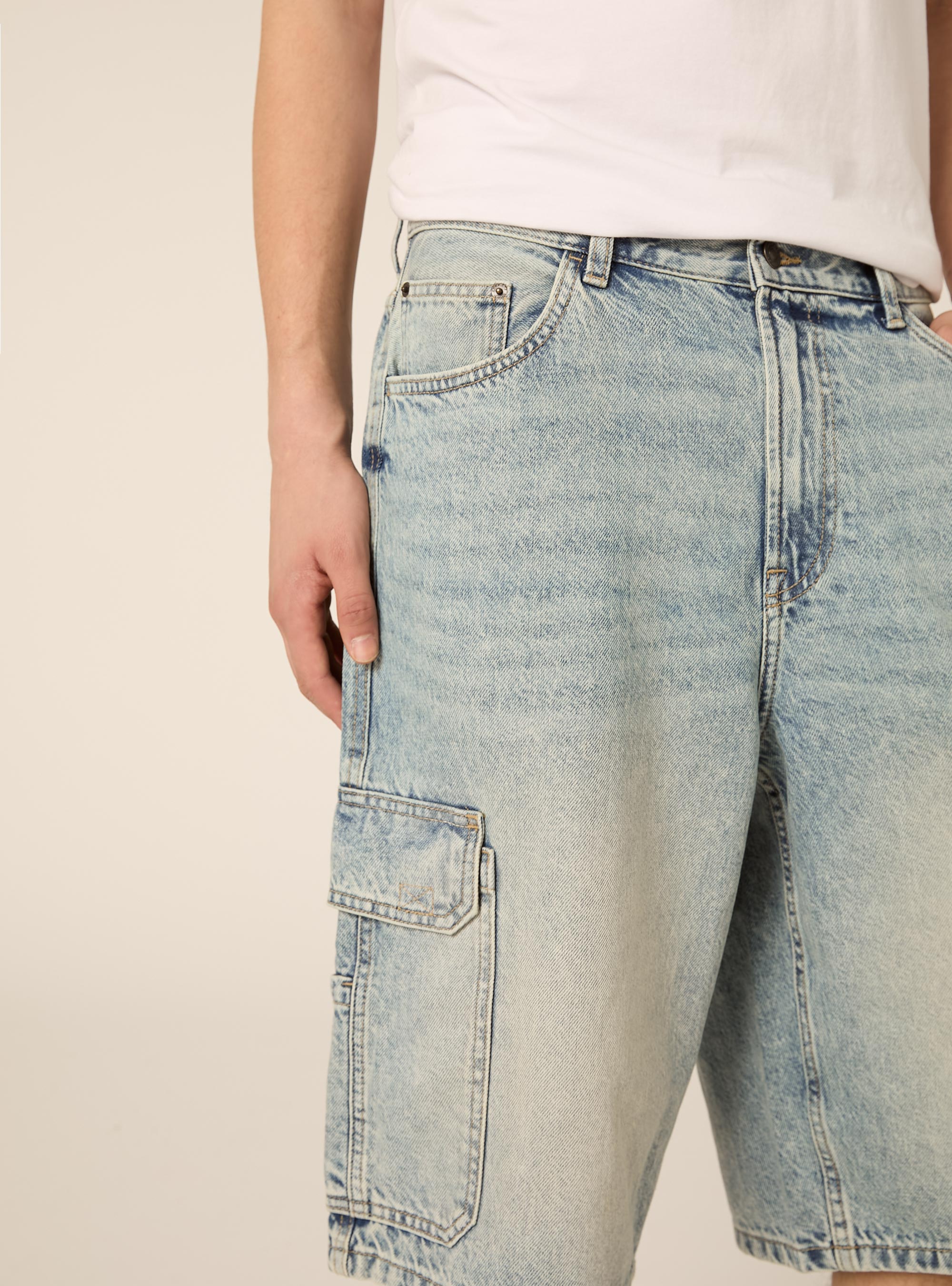 Denim cargo shorts, D007 LIGHT AZURE