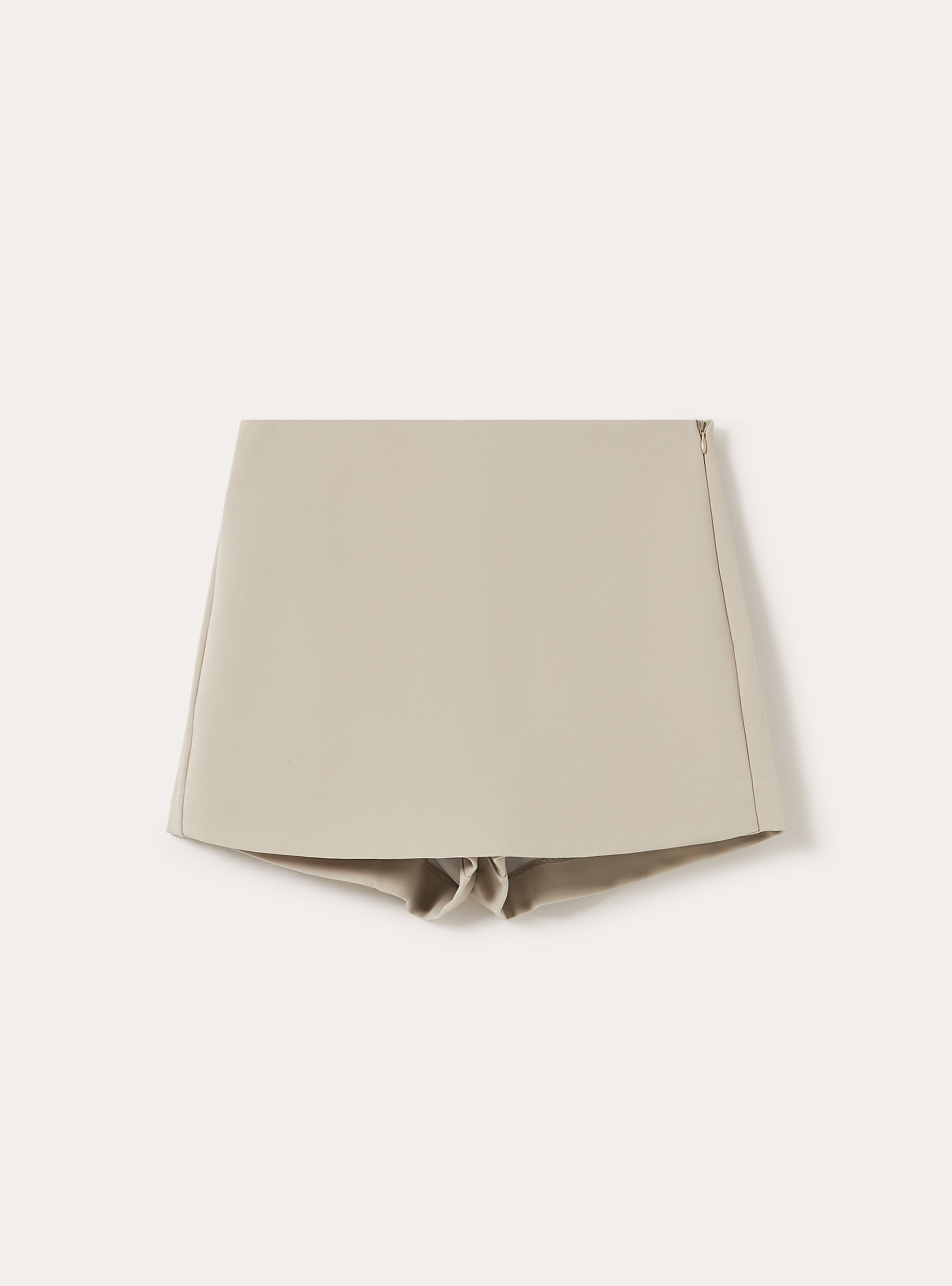 Skort basic a vita alta, BEIGE MEDIO