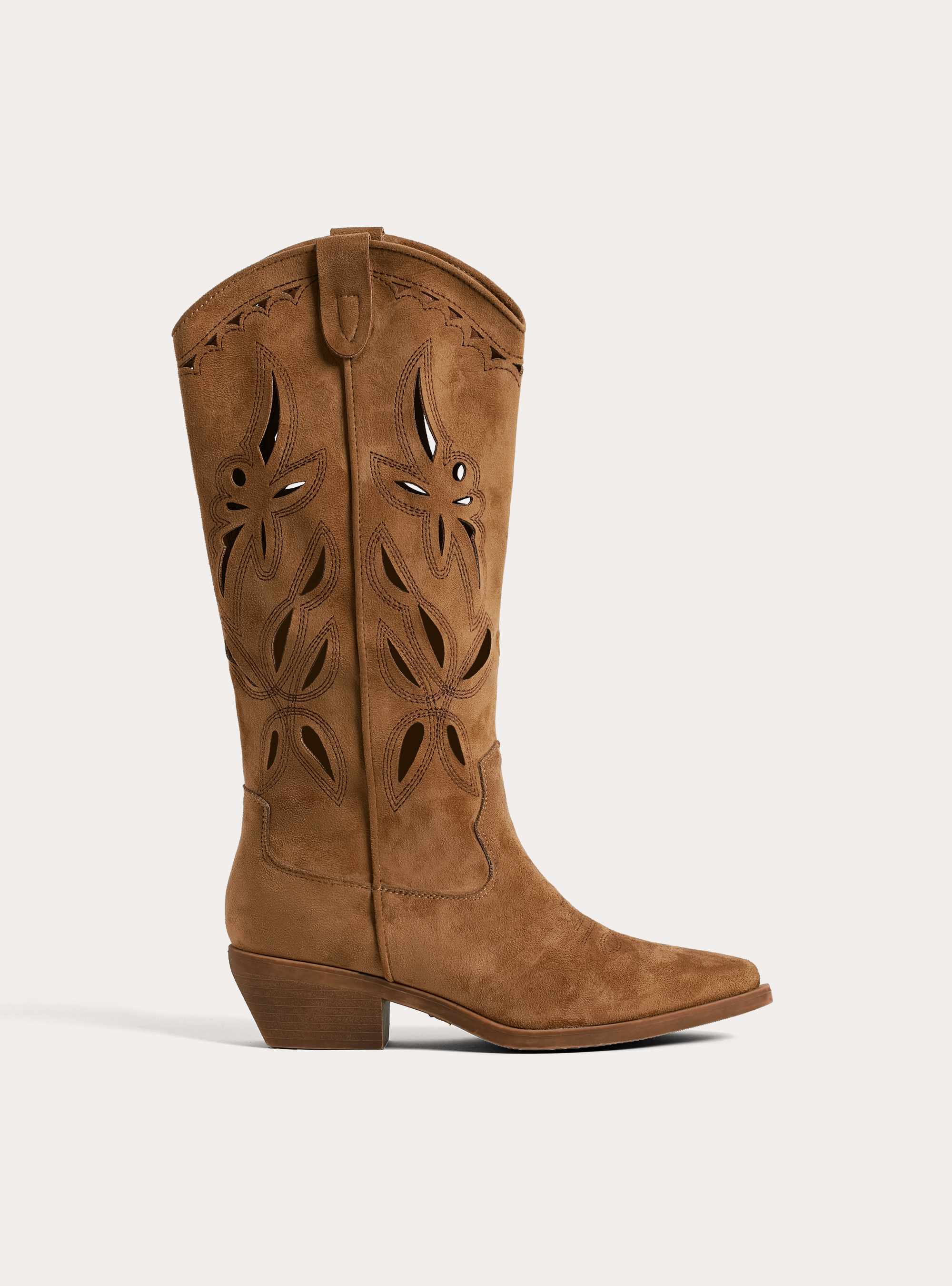 Botas camperas con efecto ante perforado, BG2 BEIGE MEDIUM