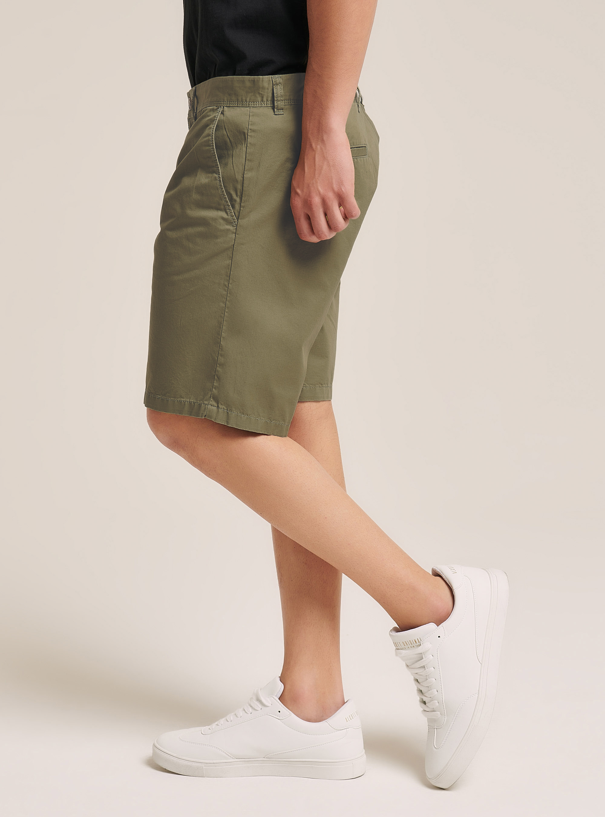 Bermudashorts aus Twill in einfacher Passform, KY2 KAKY MEDIUM
