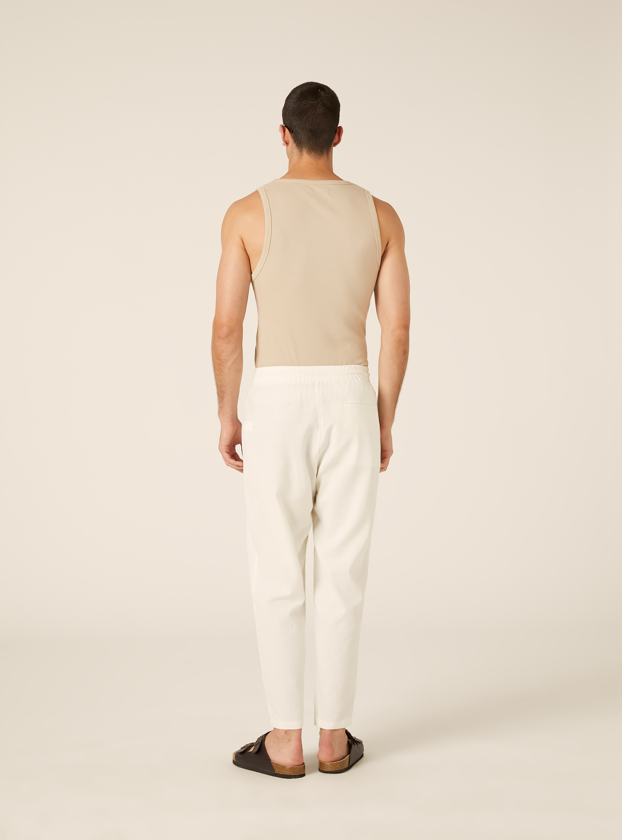 Jogginghose aus Leinenmischung, WH2 WHITE