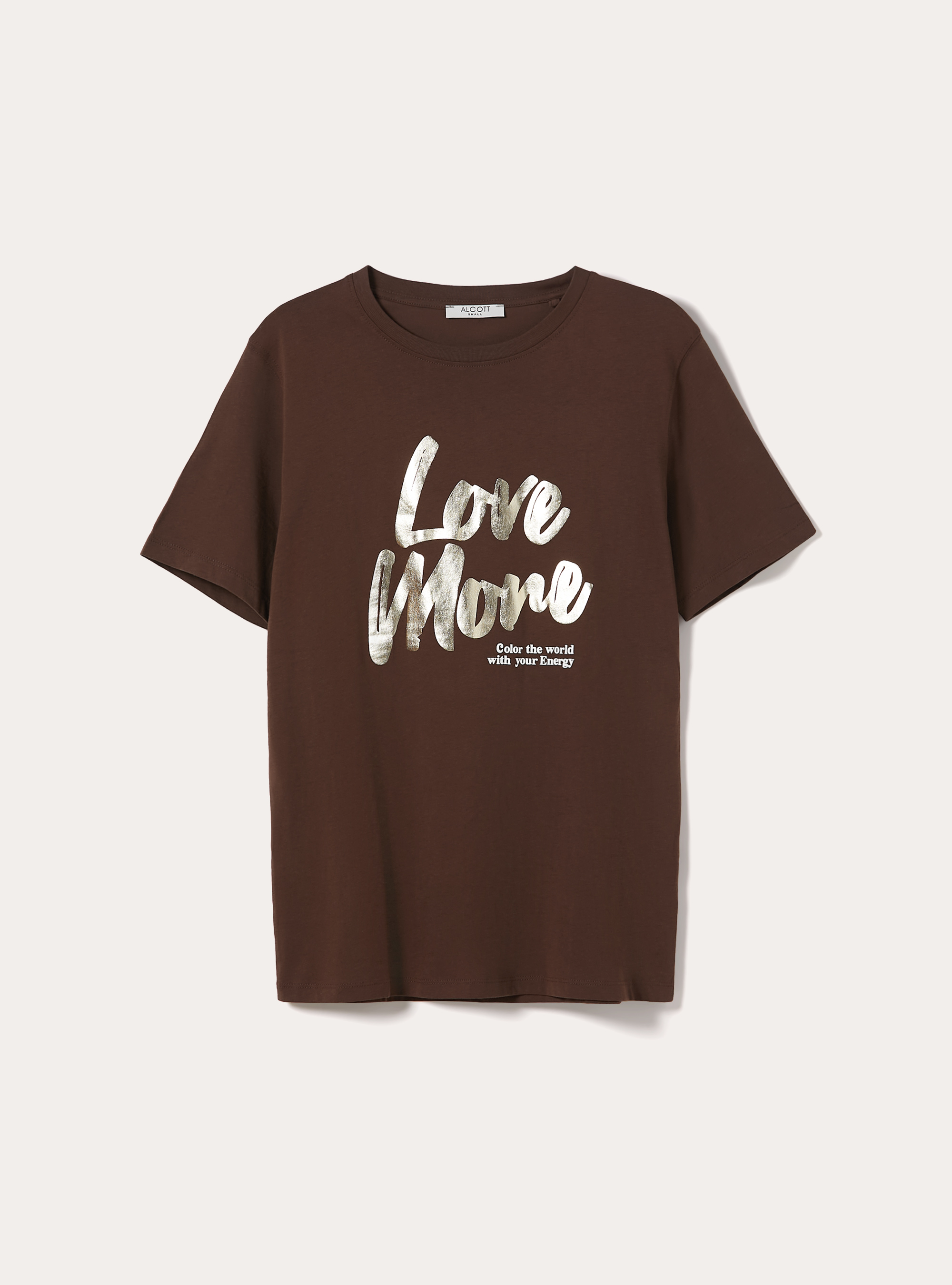Camiseta con estampado metalizado, BR2 BROWN MEDIUM