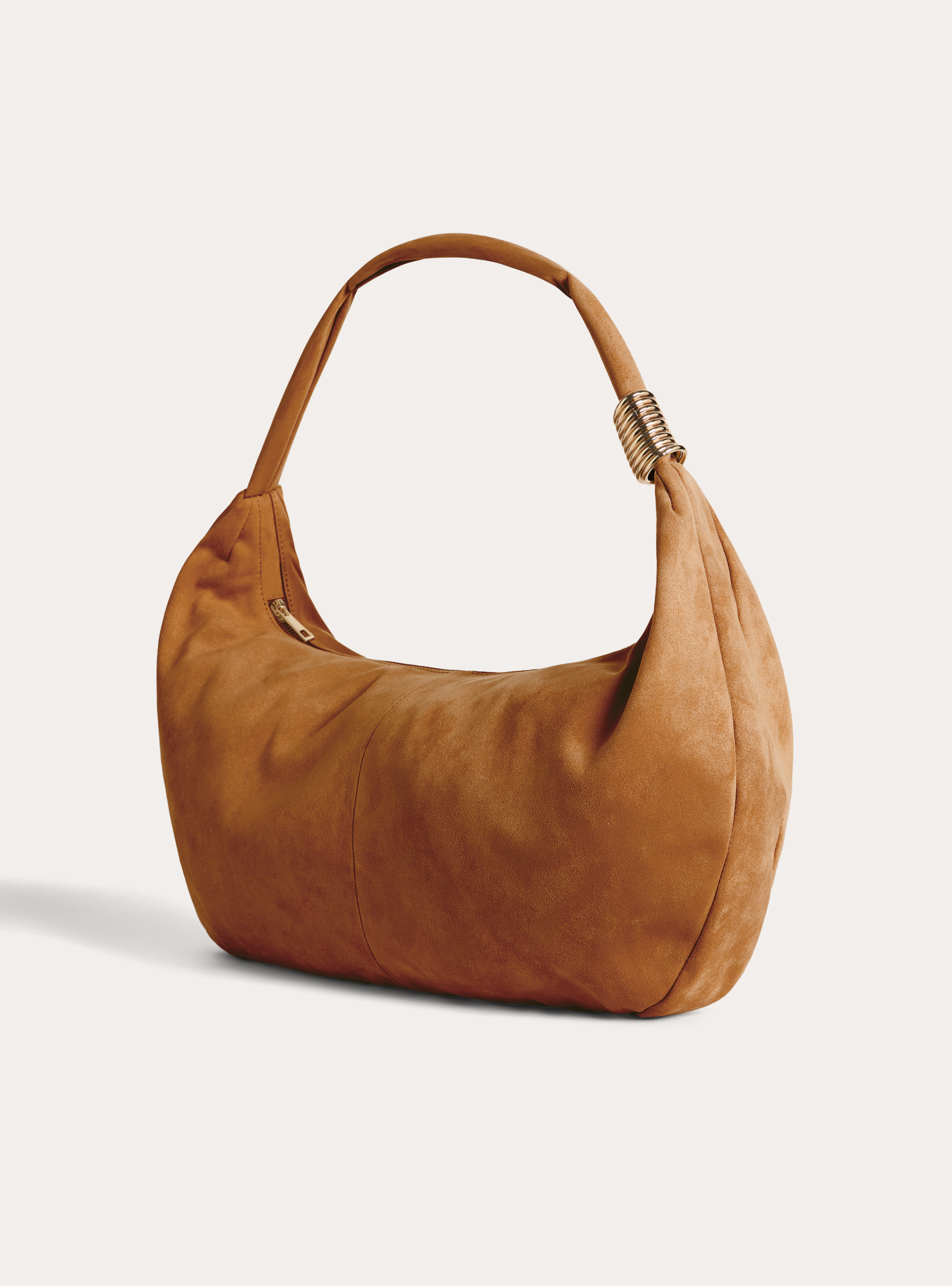 Soft suede bag, TB2 TOBACCO MEDIUM