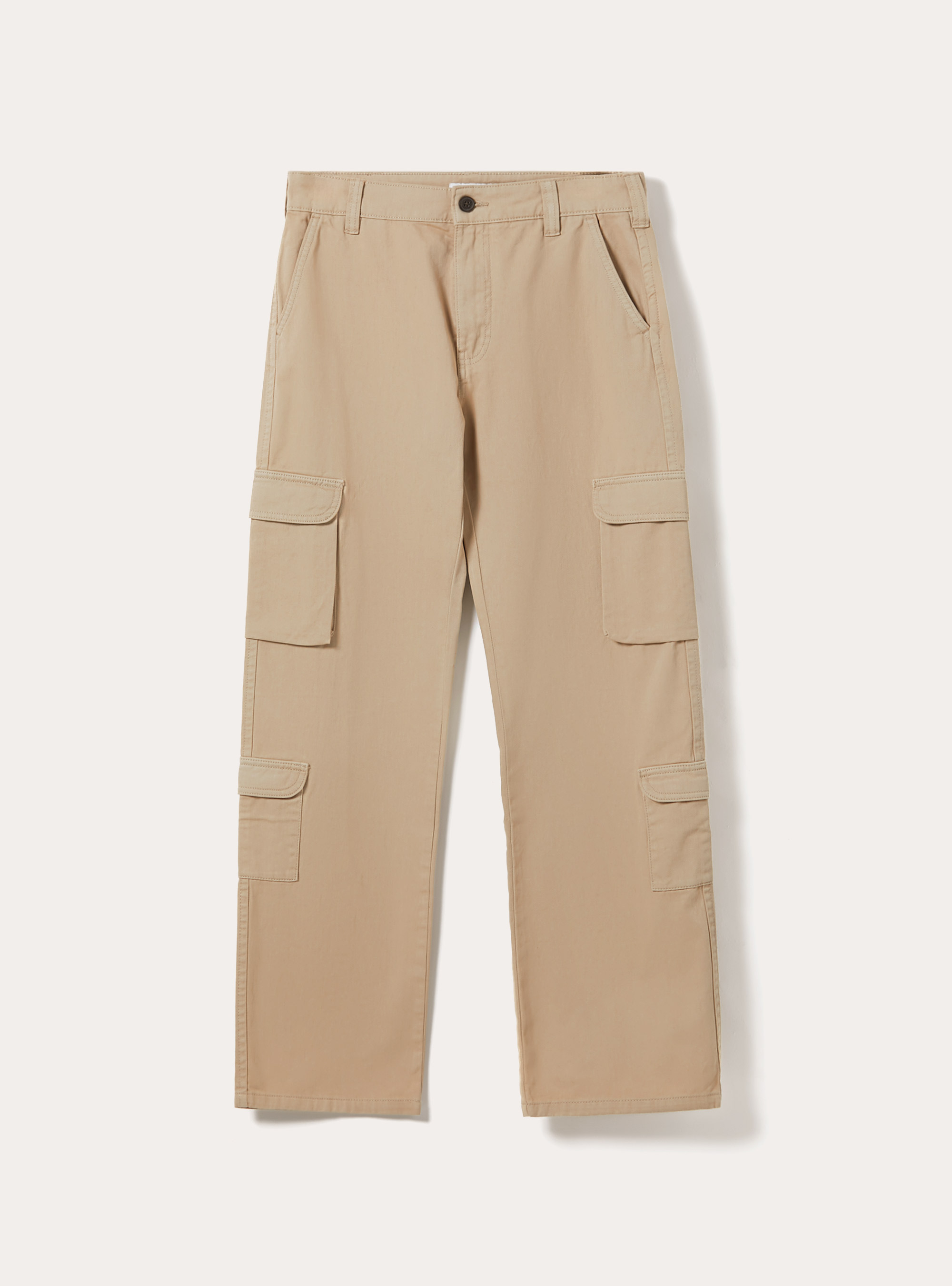 Pantalon cargo en serg&eacute;, BG2 BEIGE MEDIUM