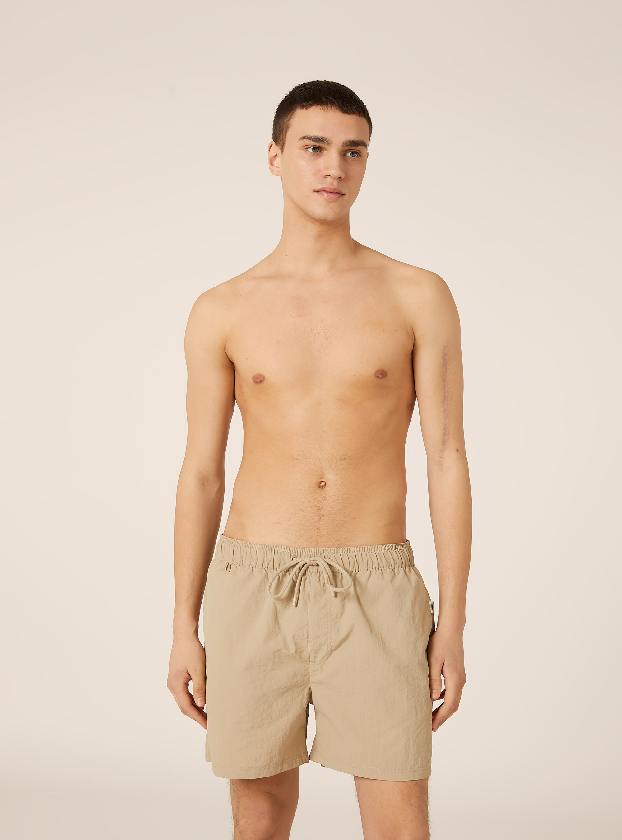 Drawstring Swim Shorts Bermuda, BG2 BEIGE MEDIUM