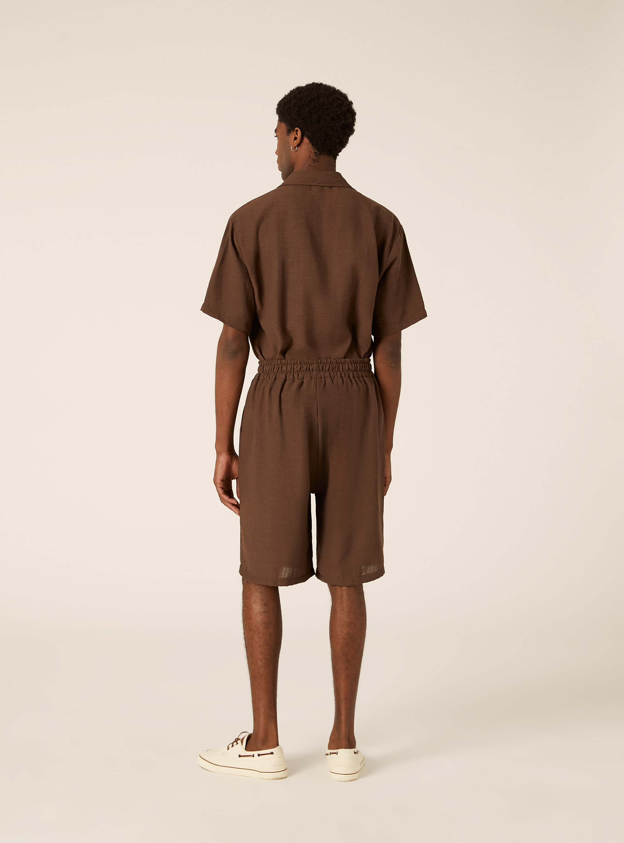 Slub Fabric Bermuda Shorts, BG2 BEIGE MEDIUM