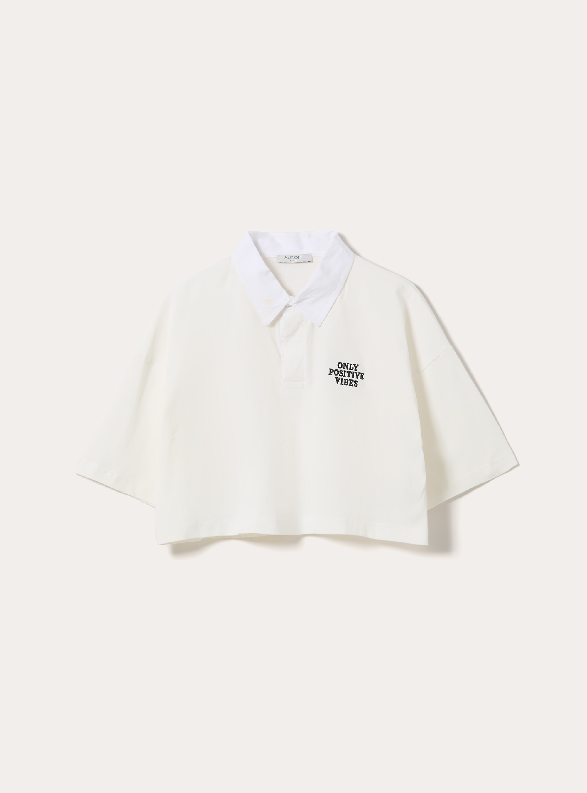 Polo Court Oversize &agrave; Broderie, WH1 OFF WHITE