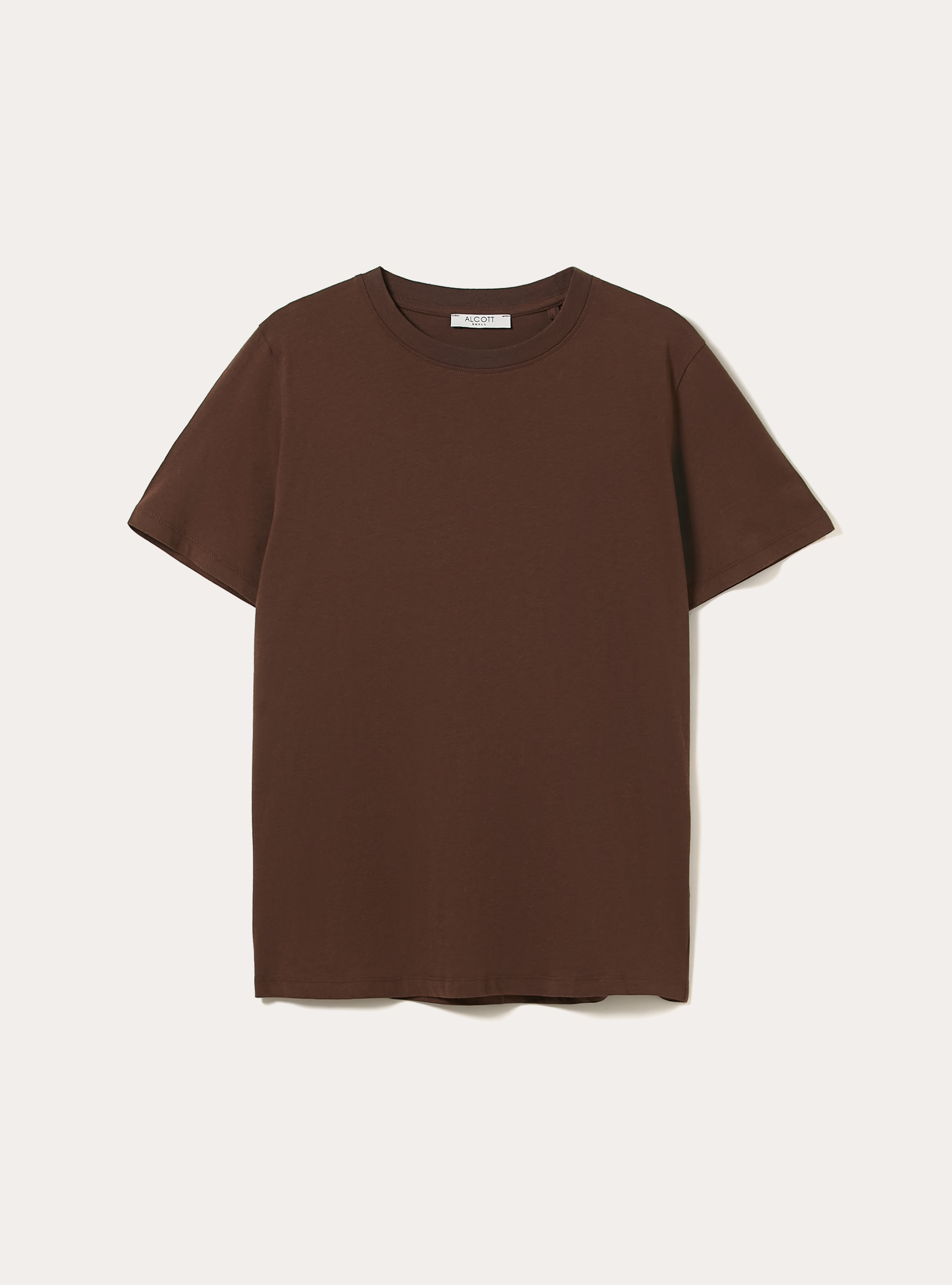 Camiseta de cuello redondo de algod&oacute;n, BR2 BROWN MEDIUM