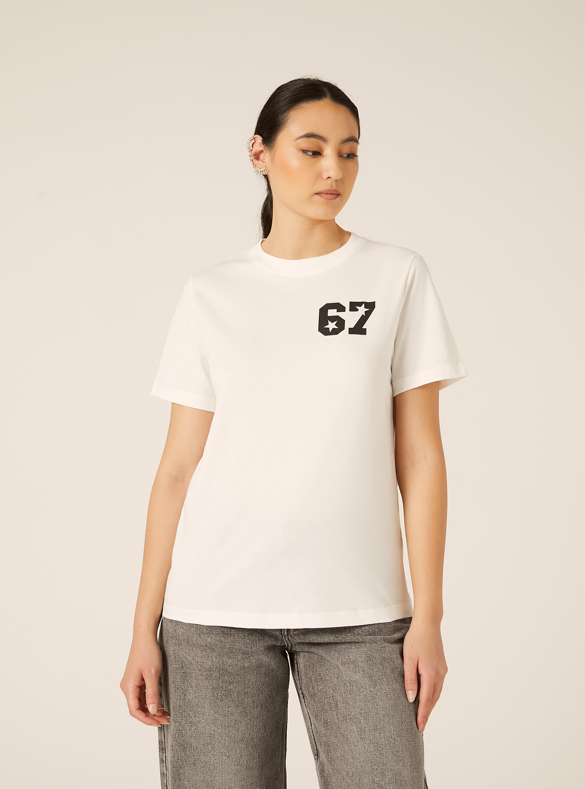 T-Shirt avec Imprim&eacute; Six Seven, WH1 OFF WHITE