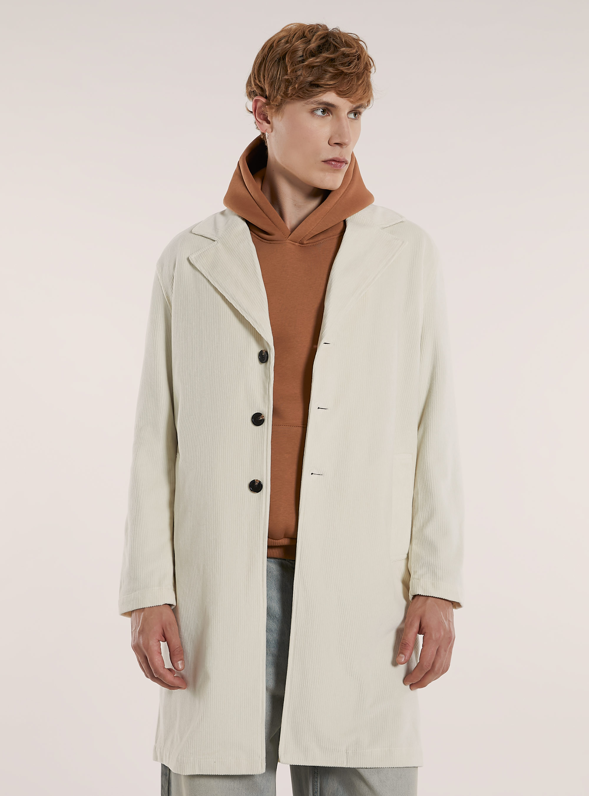 Manteau en velours non doubl&eacute;, WH1 OFF WHITE