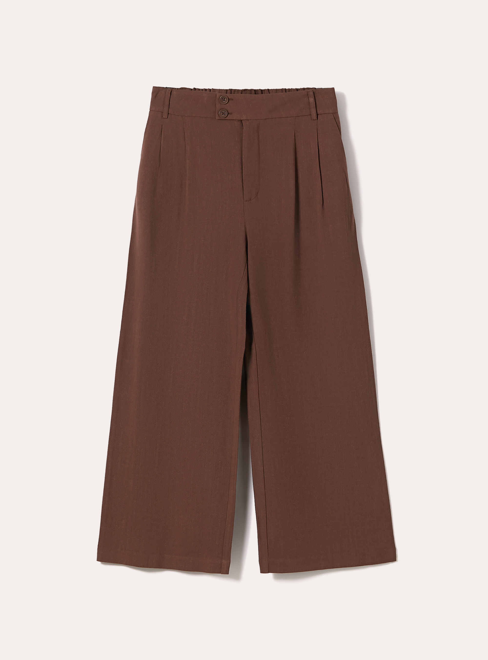 Weit geschnittene Hose aus Leinenmischgewebe, BR2 BROWN MEDIUM