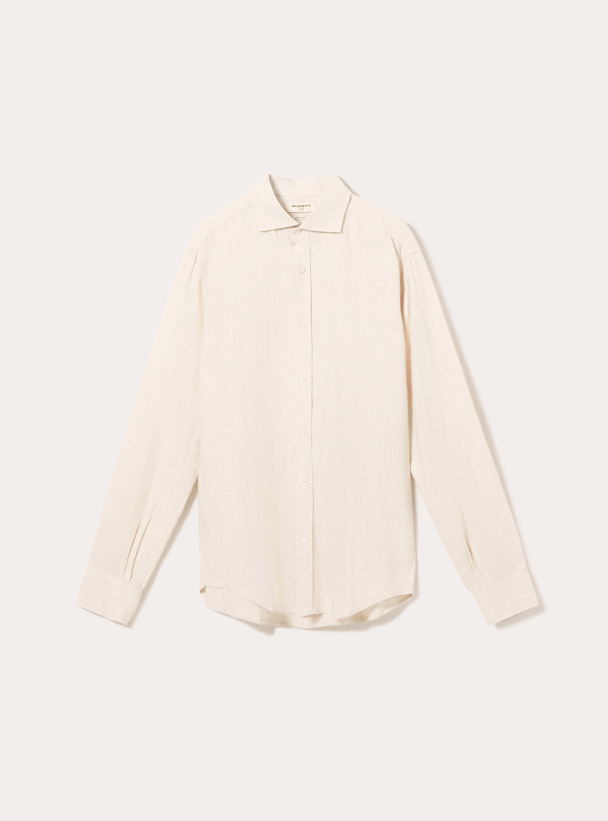 Chemise en lin m&eacute;lang&eacute;, MBG3 BEIGE MEL LIGHT