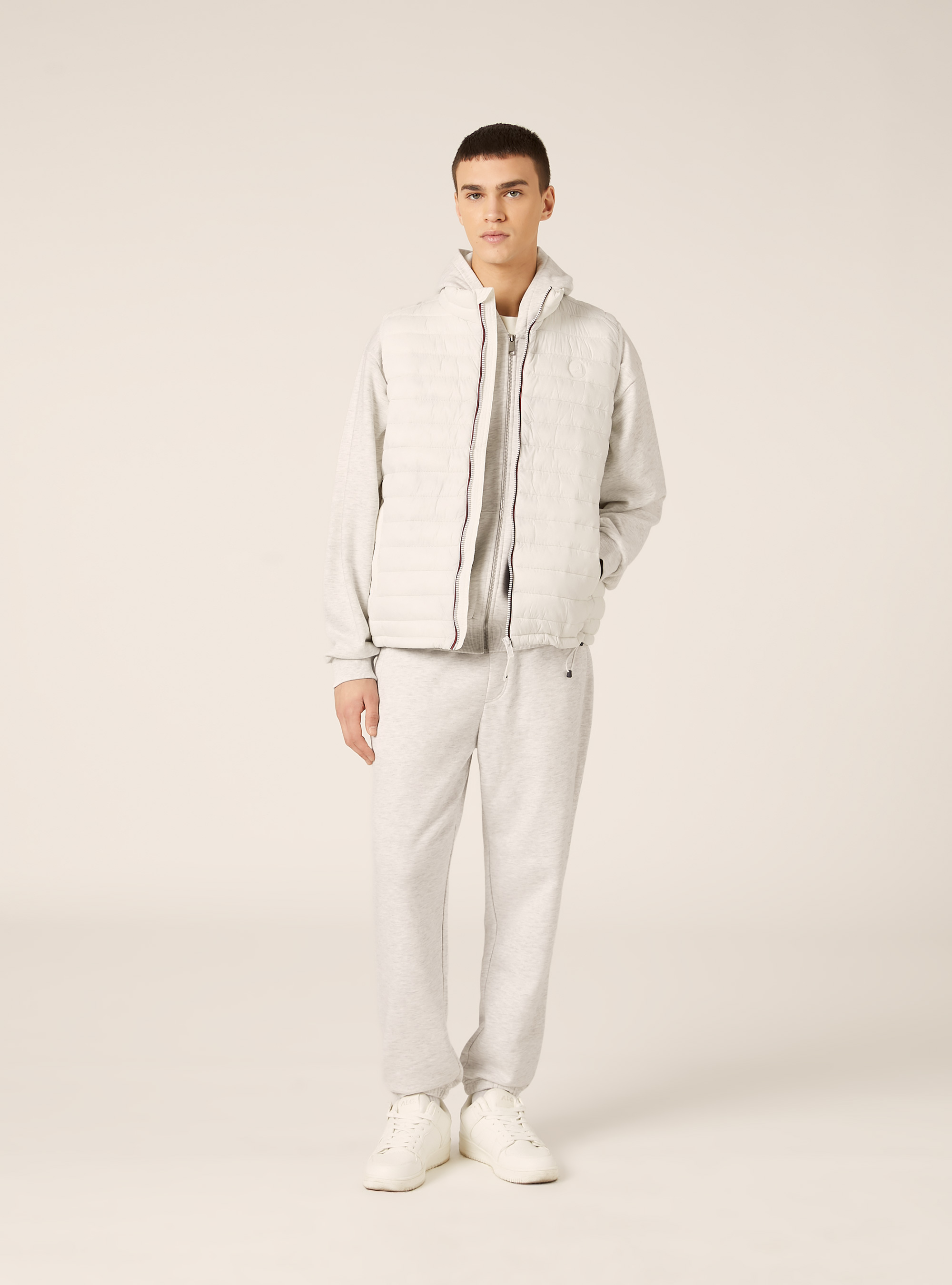Padded sleeveless jacket with contrasting zip, WH2 WHITE