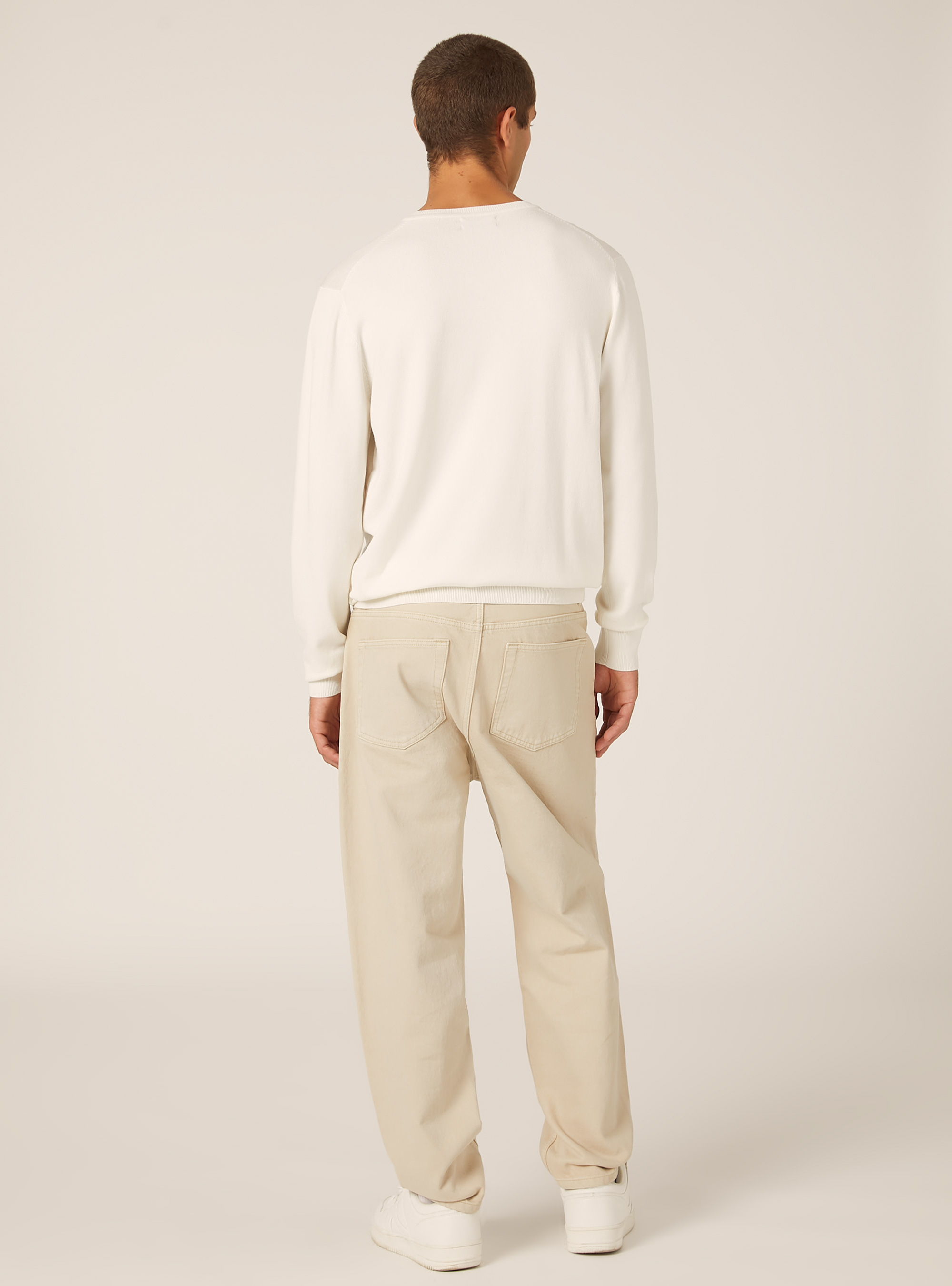 Pull &agrave; col en V en viscose Ecovero, WH2 WHITE