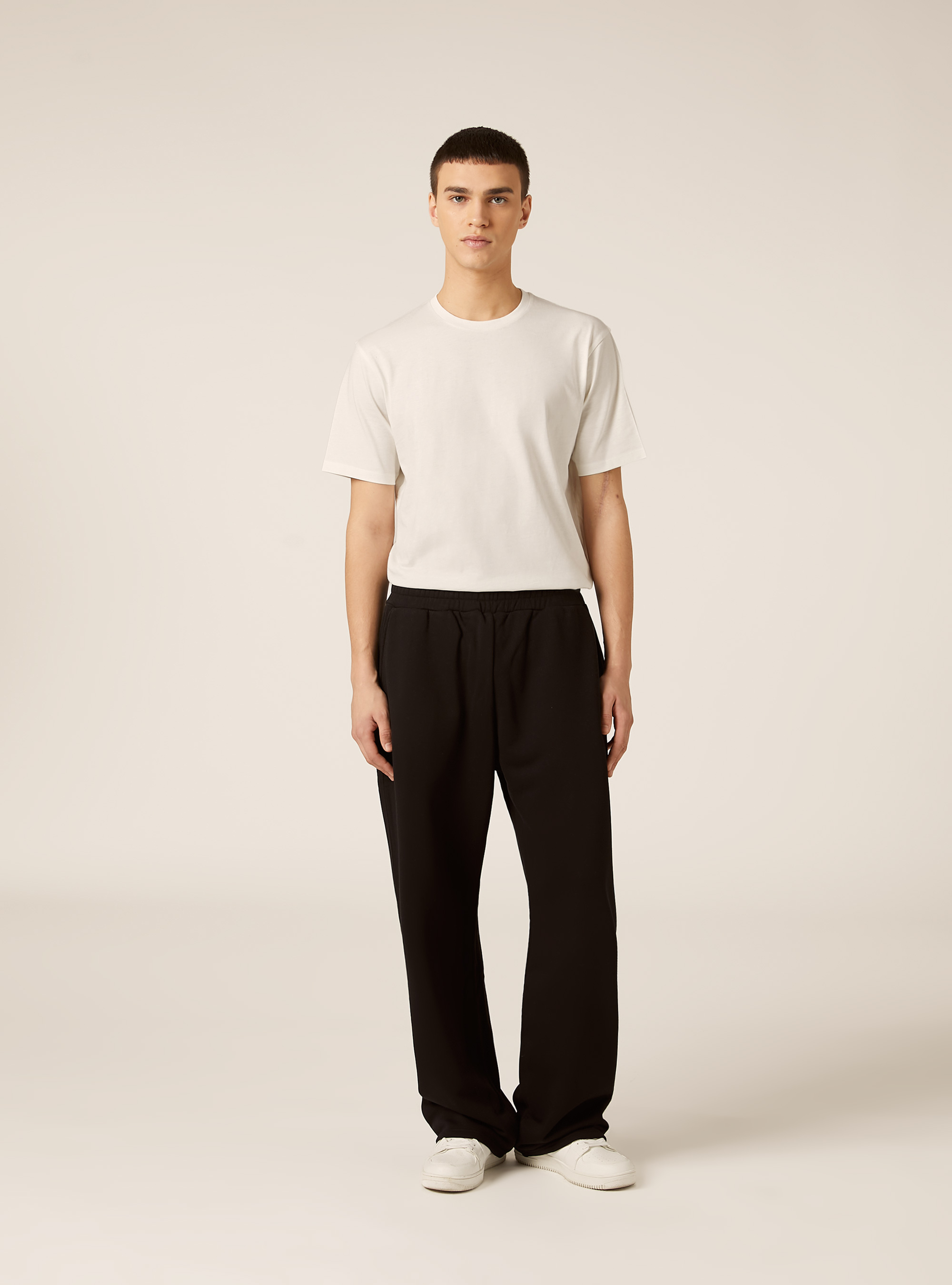 Pantalon ample l&eacute;ger en molleton, BK1 BLACK