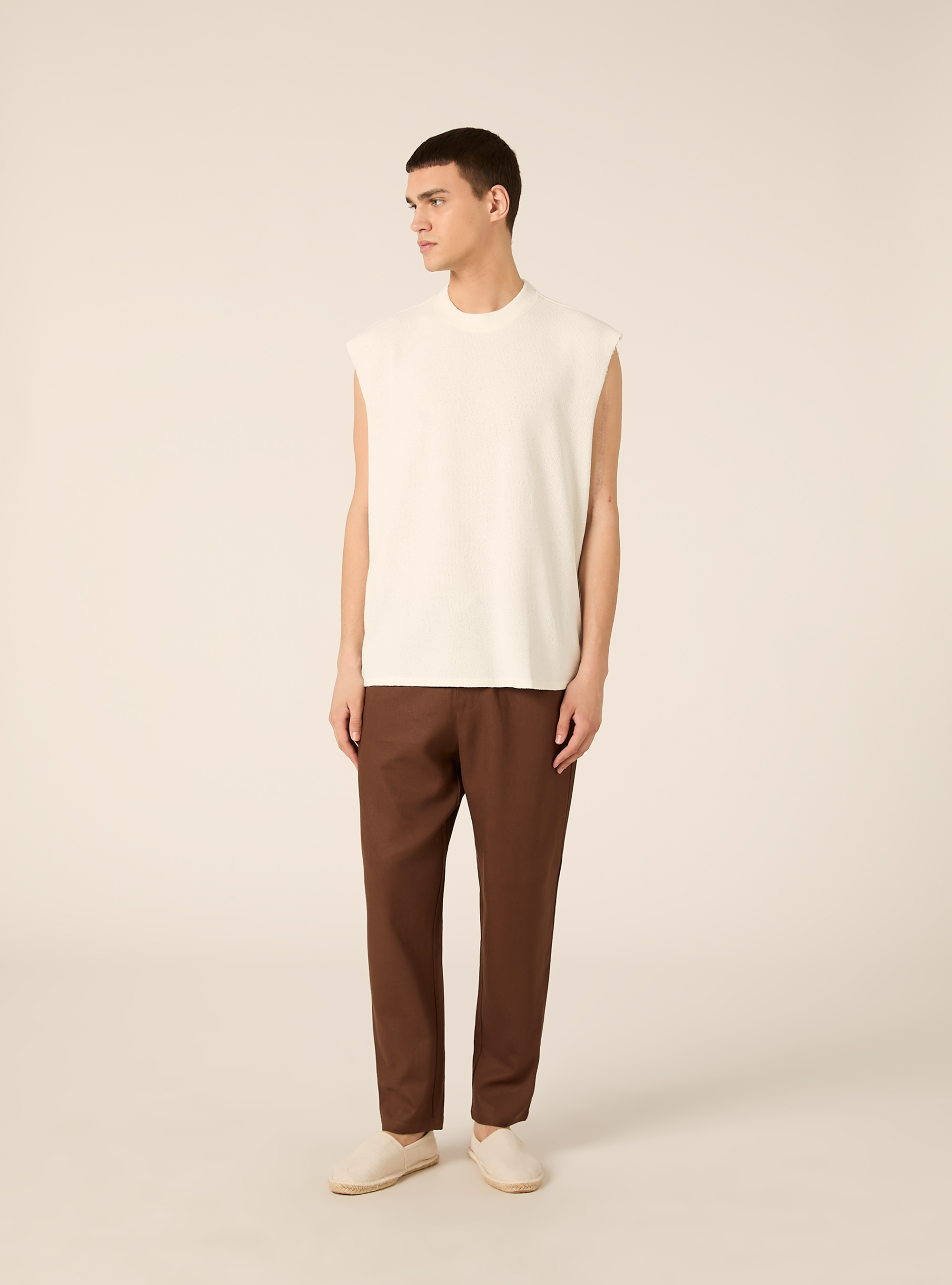 Canotta boxy fit  effetto maglia, WH1 OFF WHITE