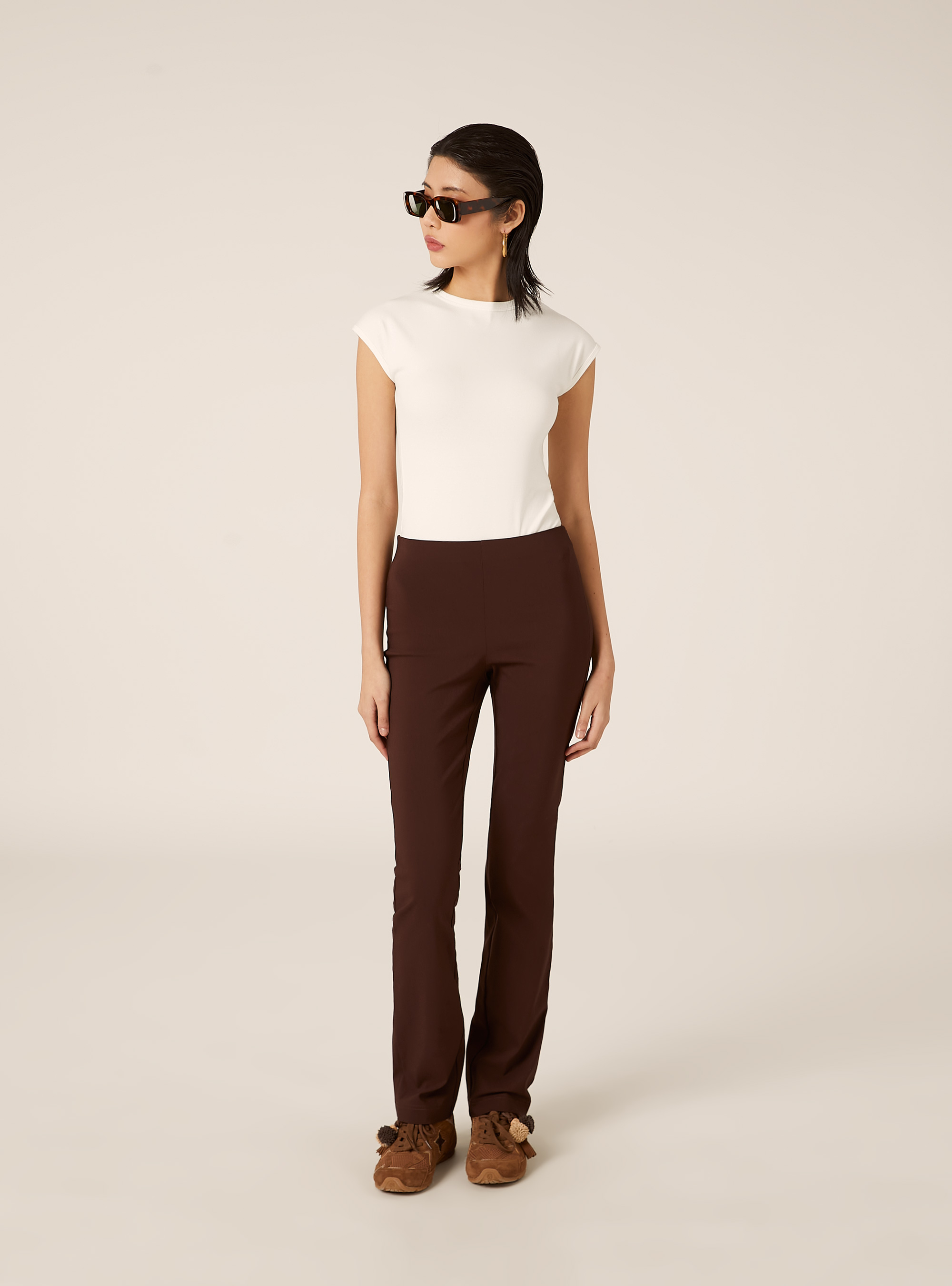 Slim-fit pants, BR1 BROWN DARK