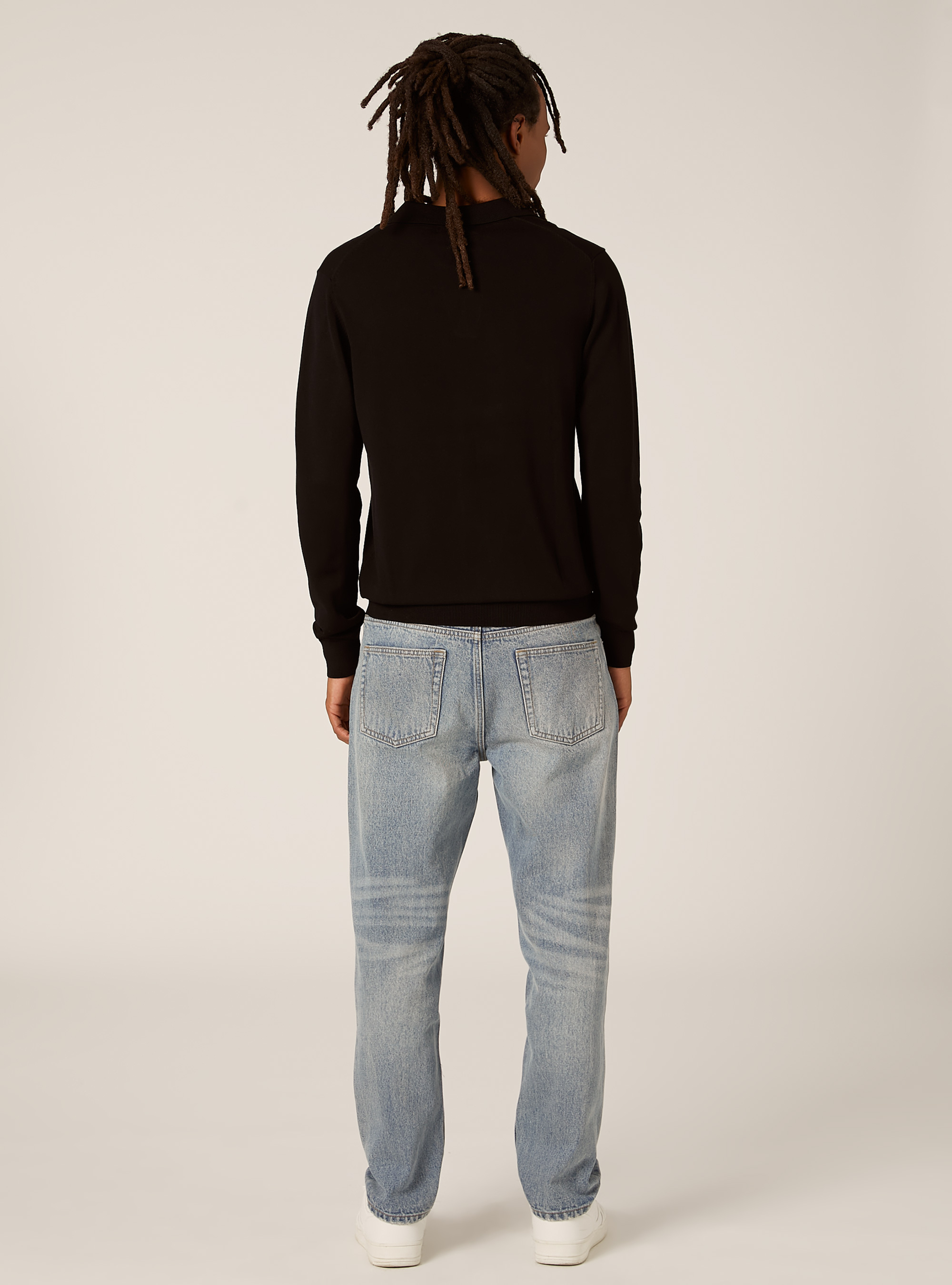 Polo en maille douce, BK1 BLACK