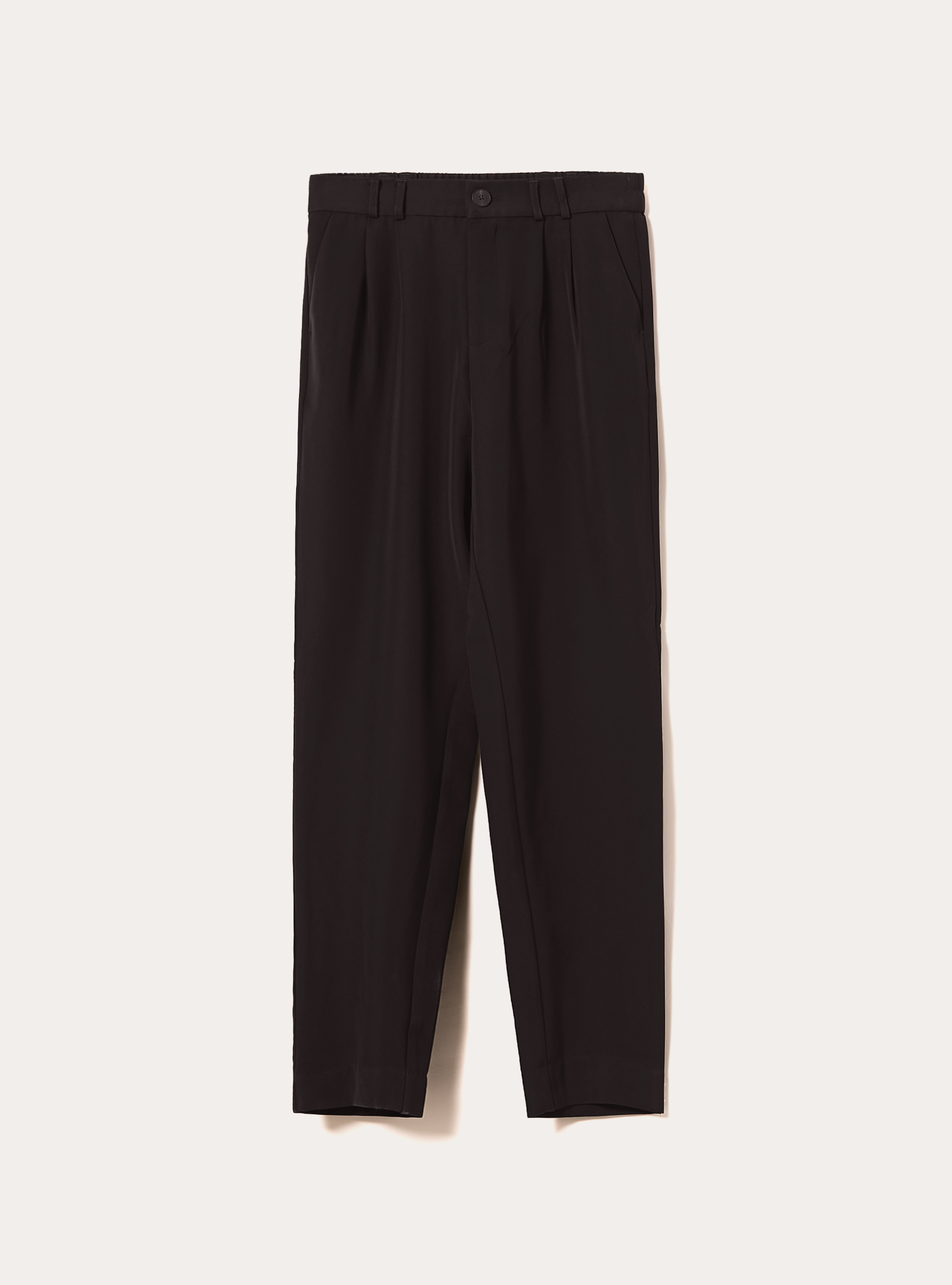 Pantalon &agrave; pinces coupe classique, BK1 BLACK