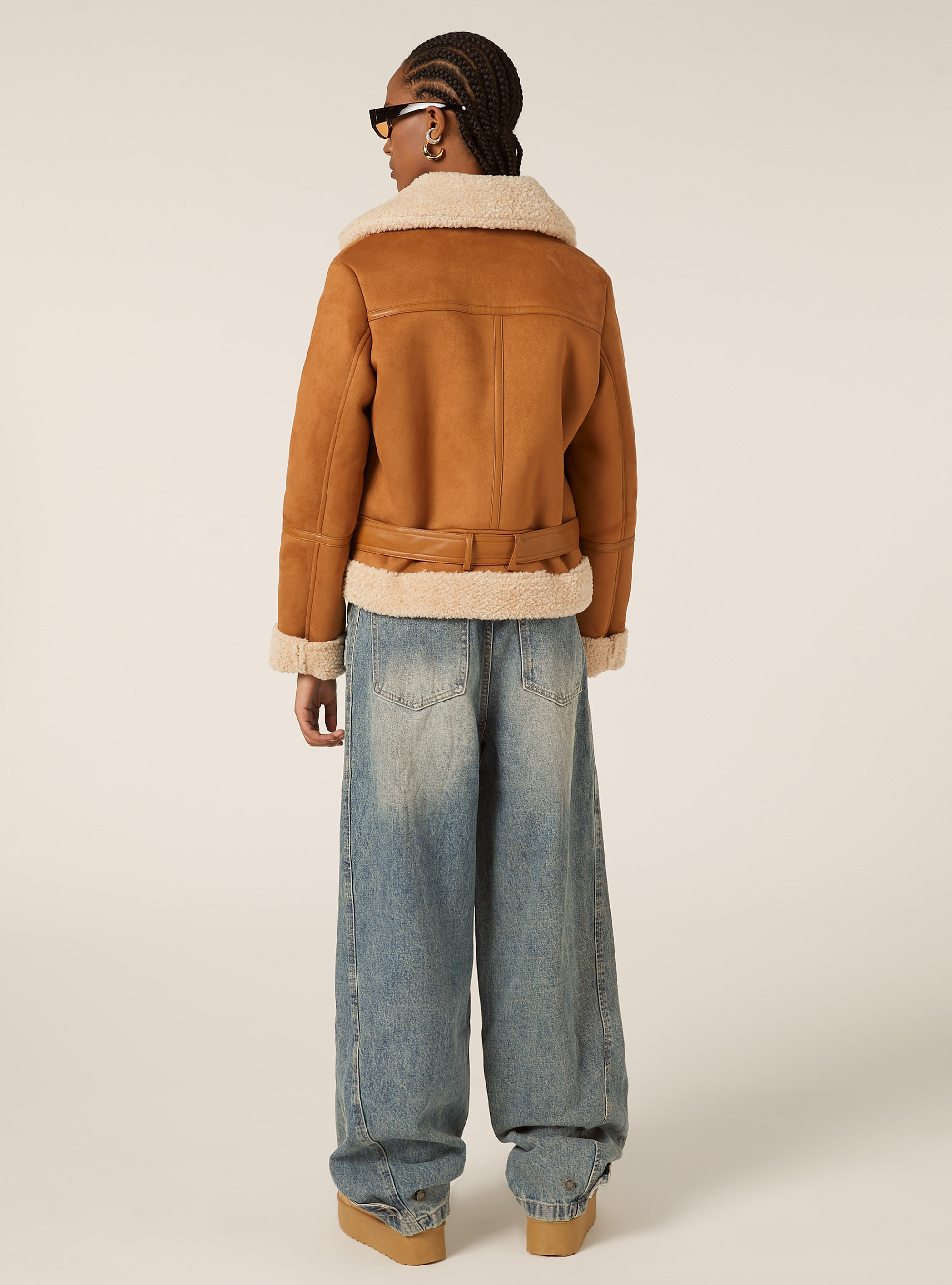 Veste en peau de mouton effet daim, TB2 TOBACCO MEDIUM