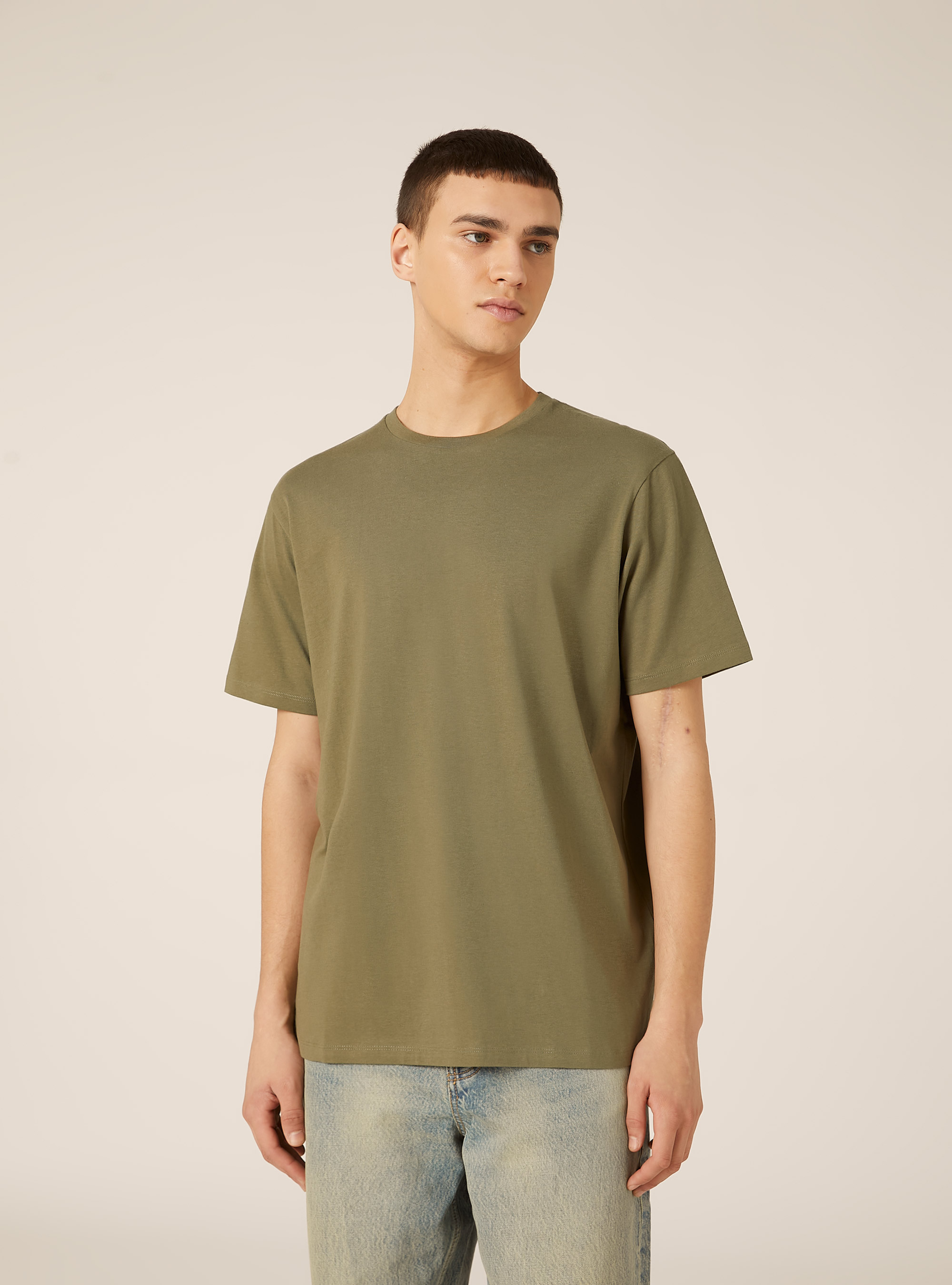 Basic Cotton T-Shirt, KY2 KAKY MEDIUM