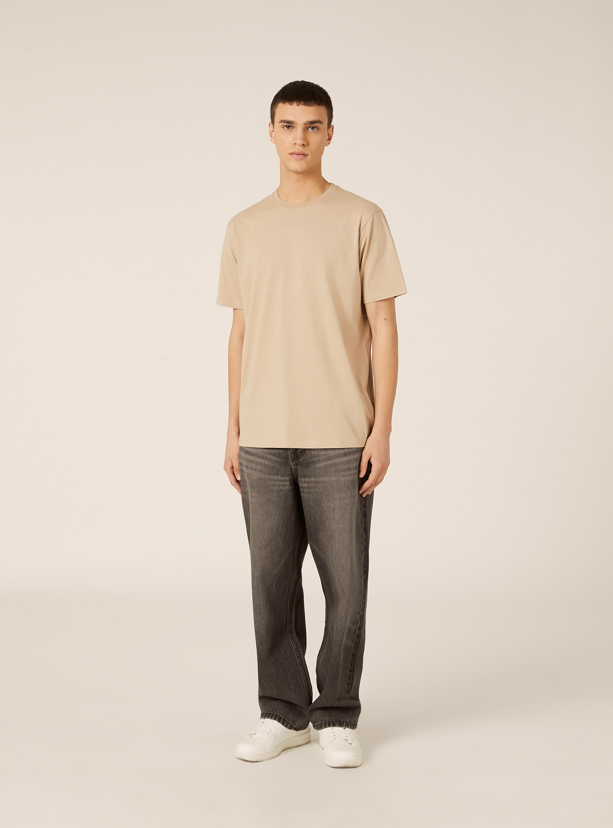 Basic Cotton T-Shirt, BG2 BEIGE MEDIUM