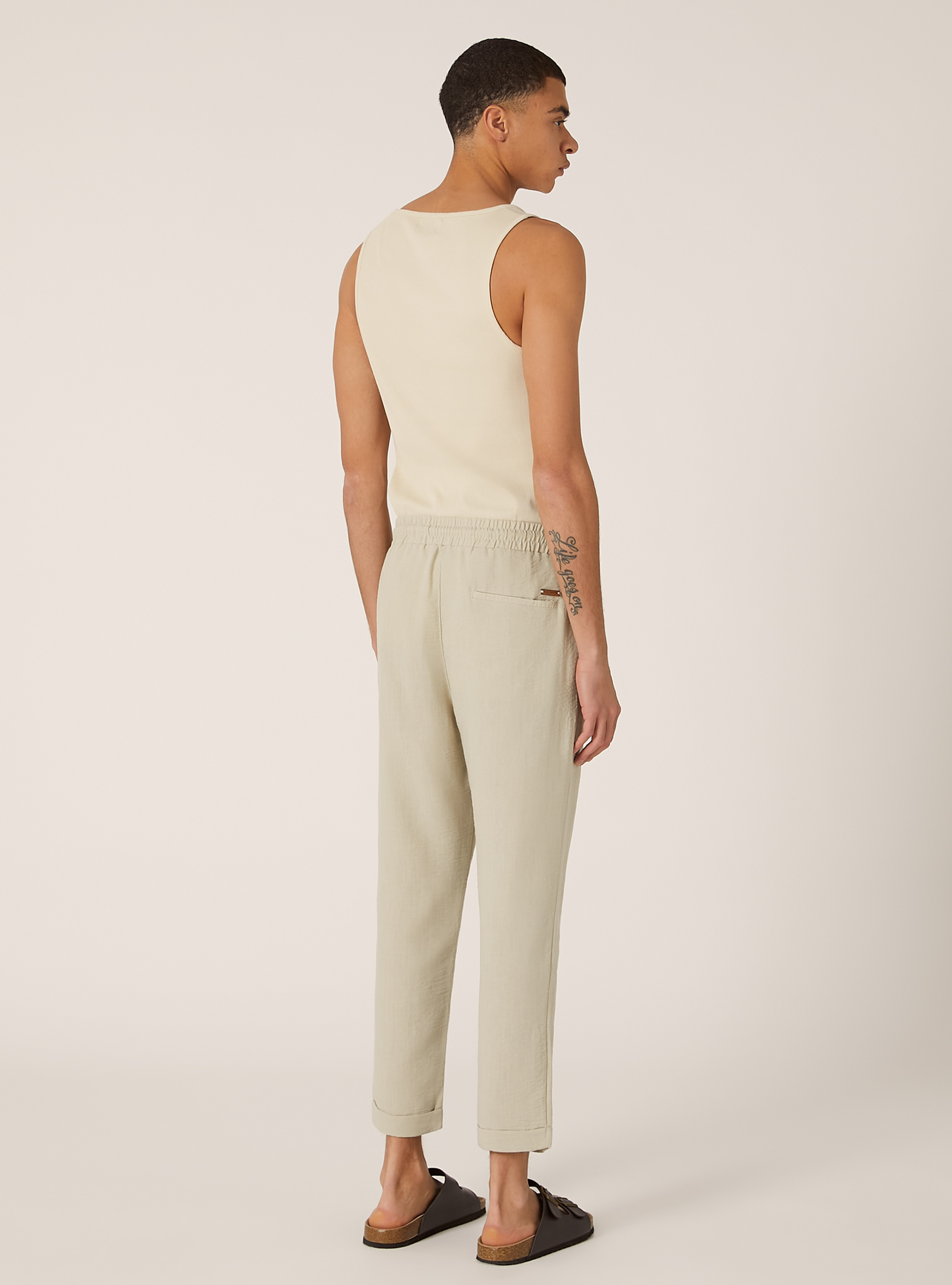 Pantalon de jogging l&eacute;ger avec &eacute;lastique, BG3 BEIGE LIGHT