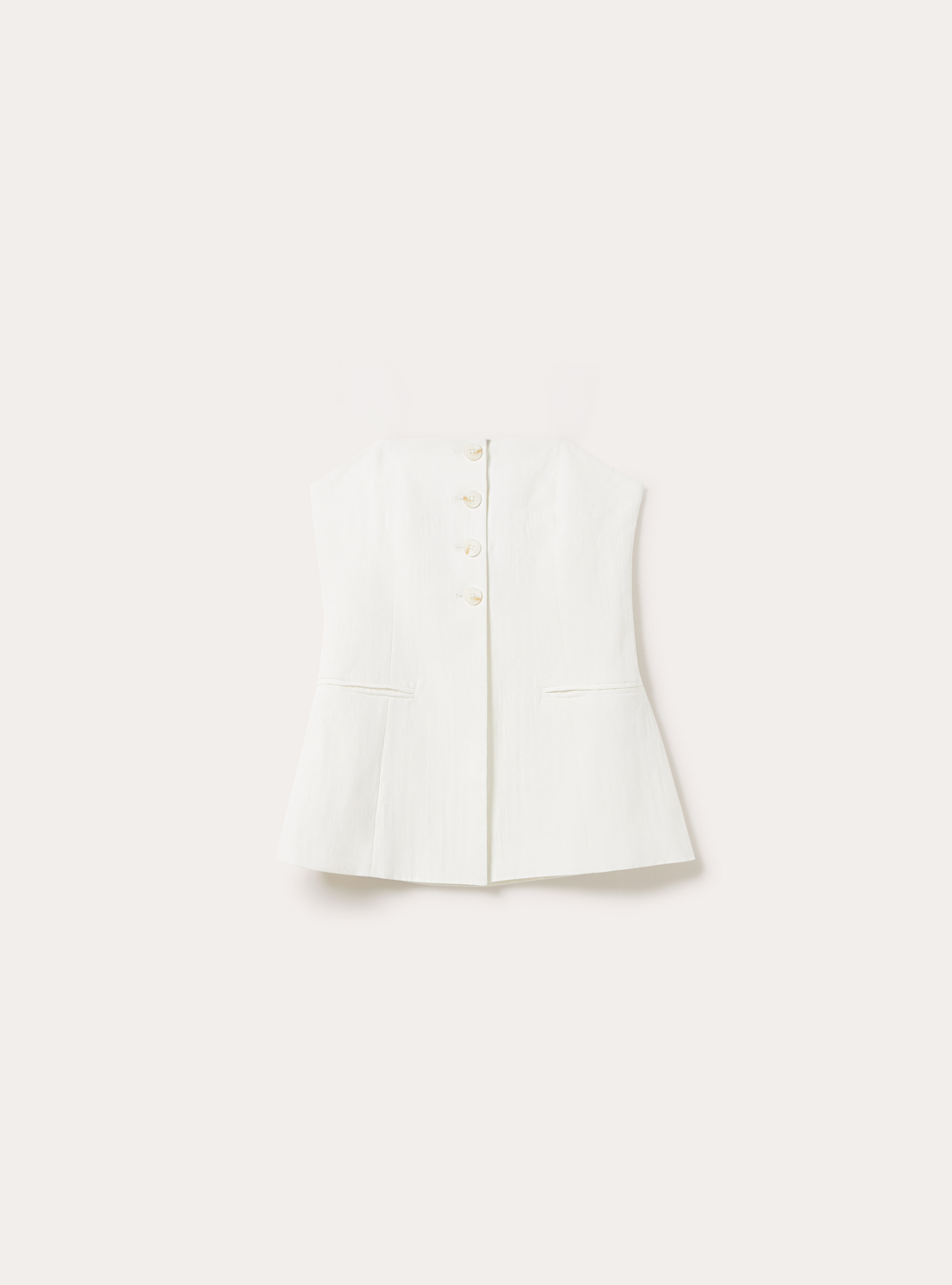 Gilet cache-coeur textur&eacute;, WH3 WHITE
