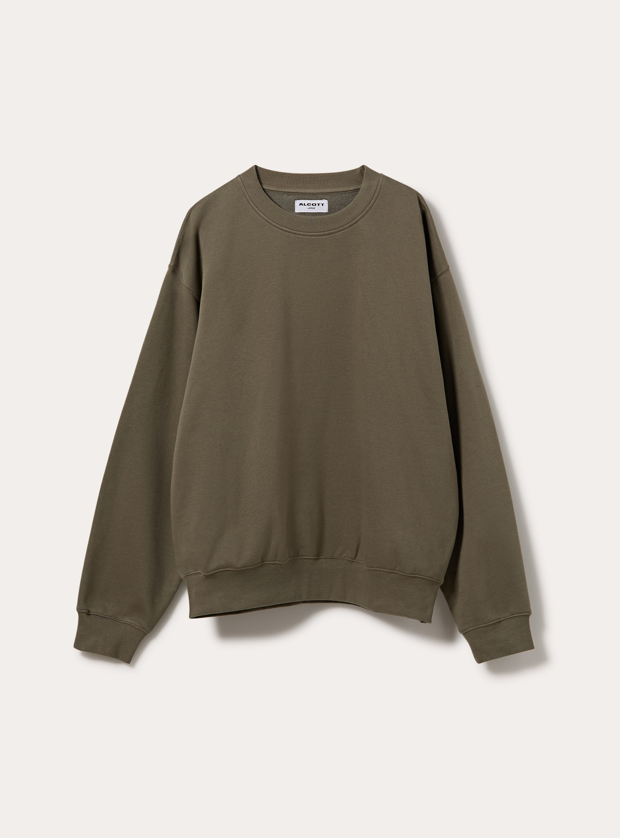 Basic boxy fit crewneck sweatshirt, KY2 KAKY MEDIUM