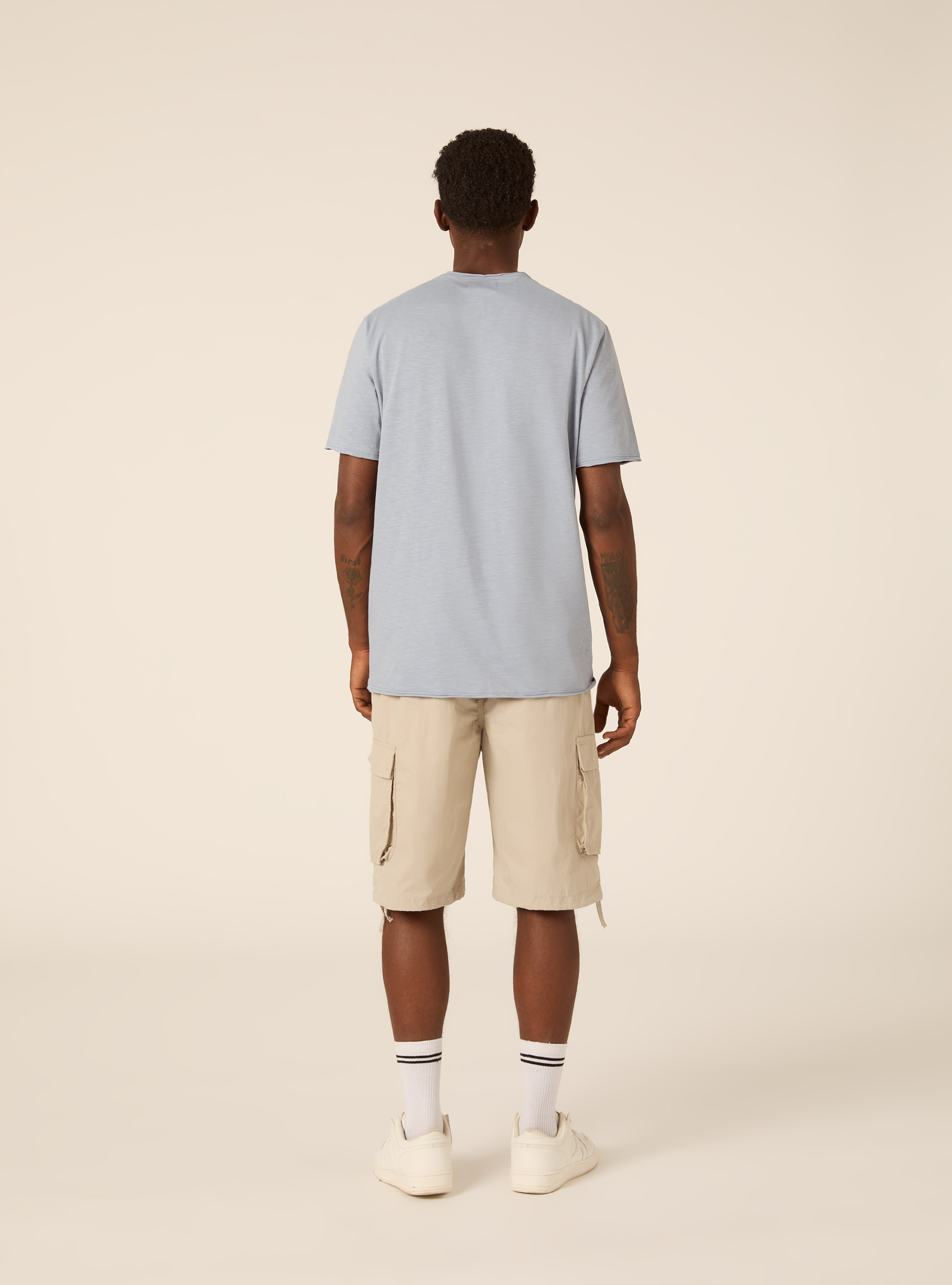 T-shirt slub tinta unita, AZZURRO CHIARO