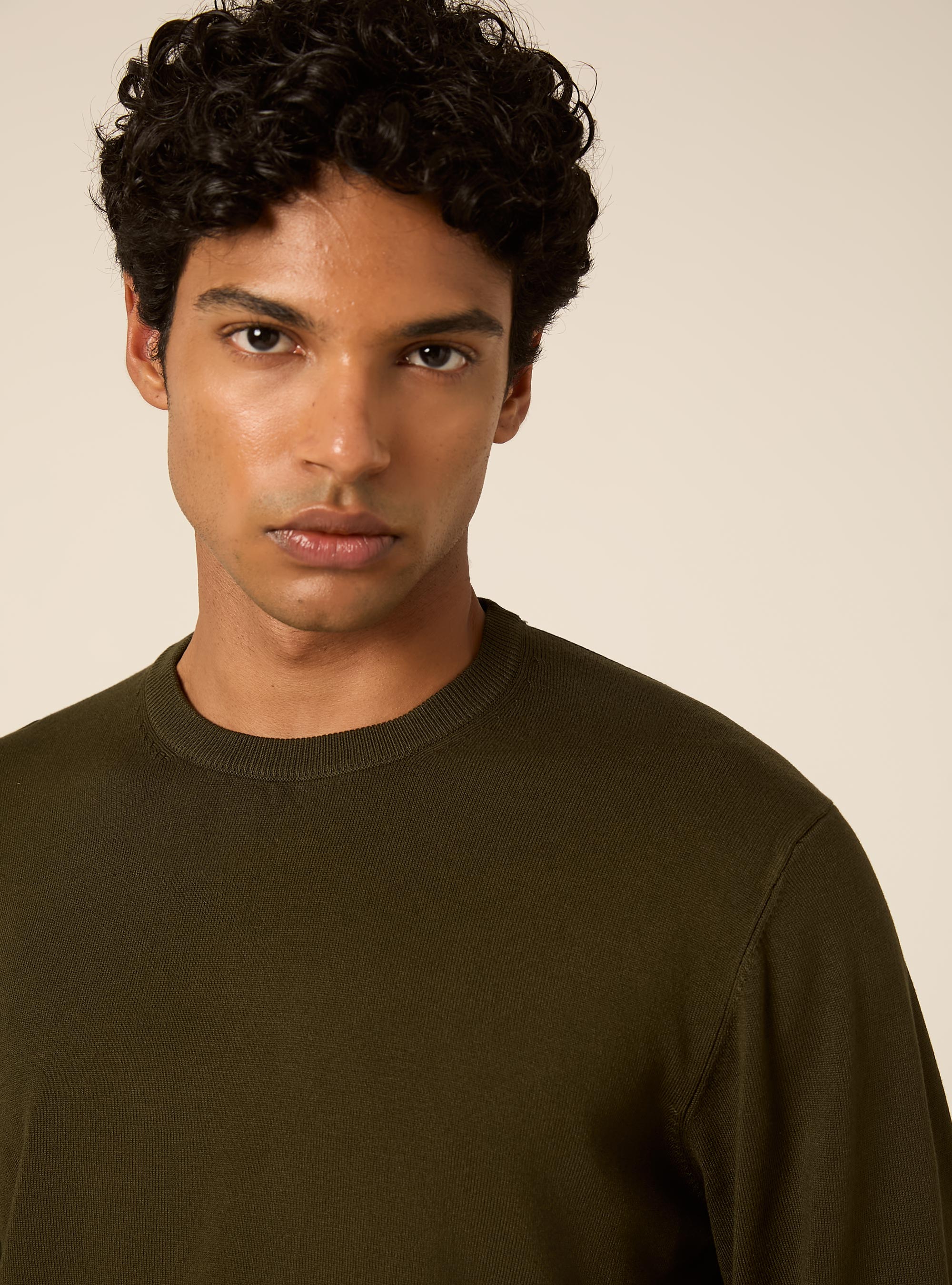 Jersey de cuello redondo en viscosa Lenzing Ecovero, KY1 KAKY DARK