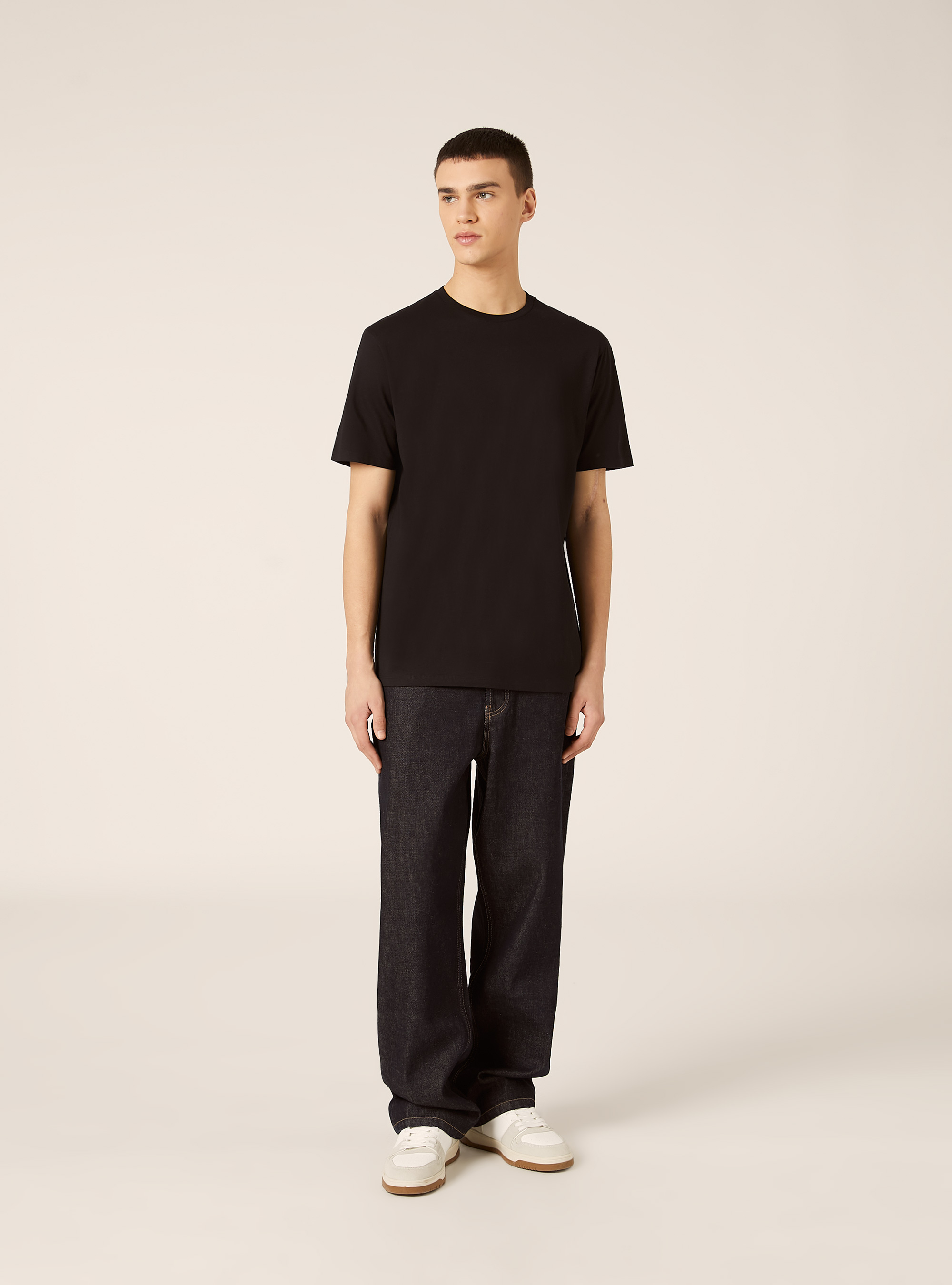 Camiseta b&aacute;sica de algod&oacute;n, BK1 BLACK