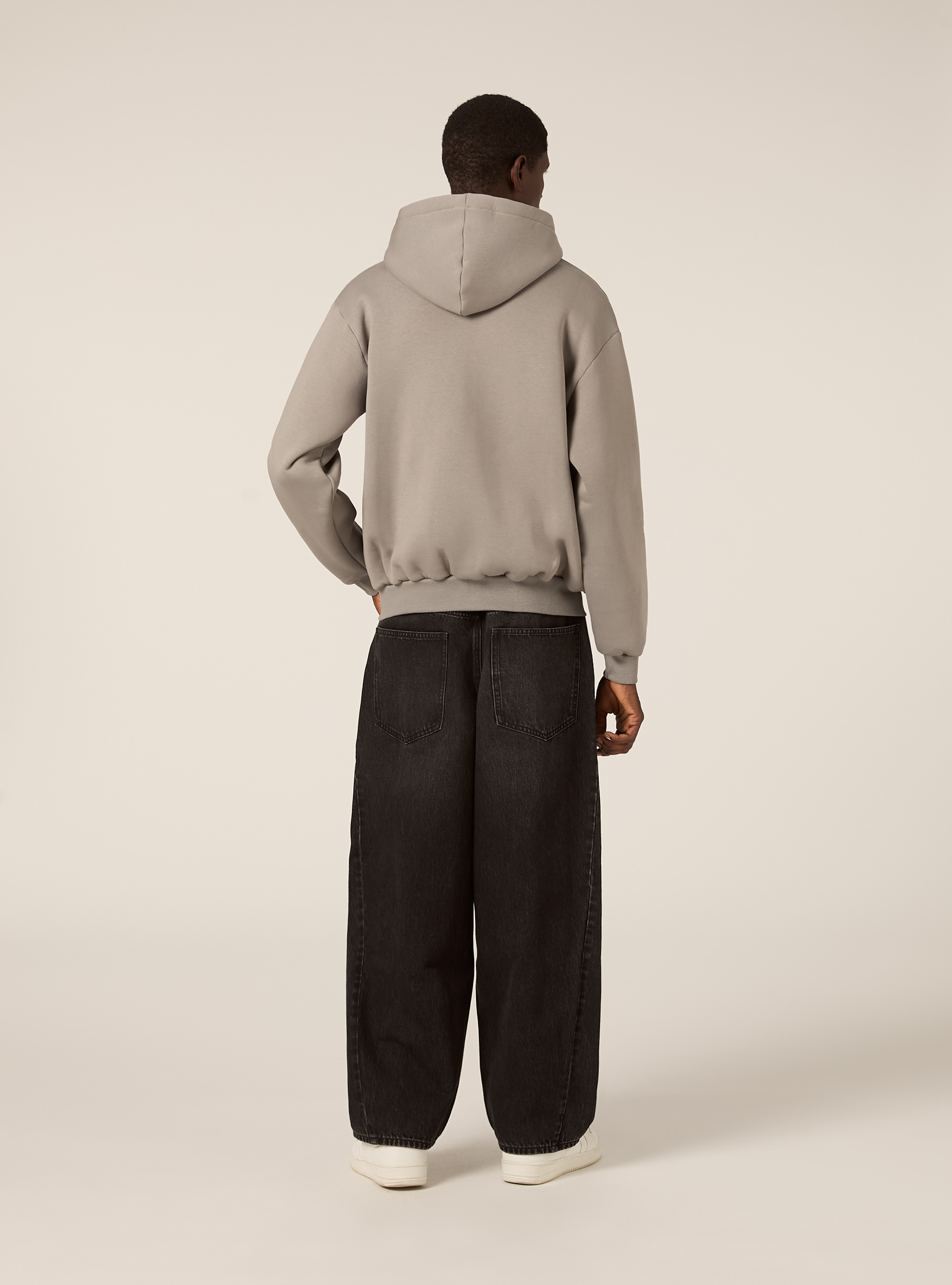 Sweat &agrave; capuche zipp&eacute; coupe boxy, GY2 GREY MEDIUM
