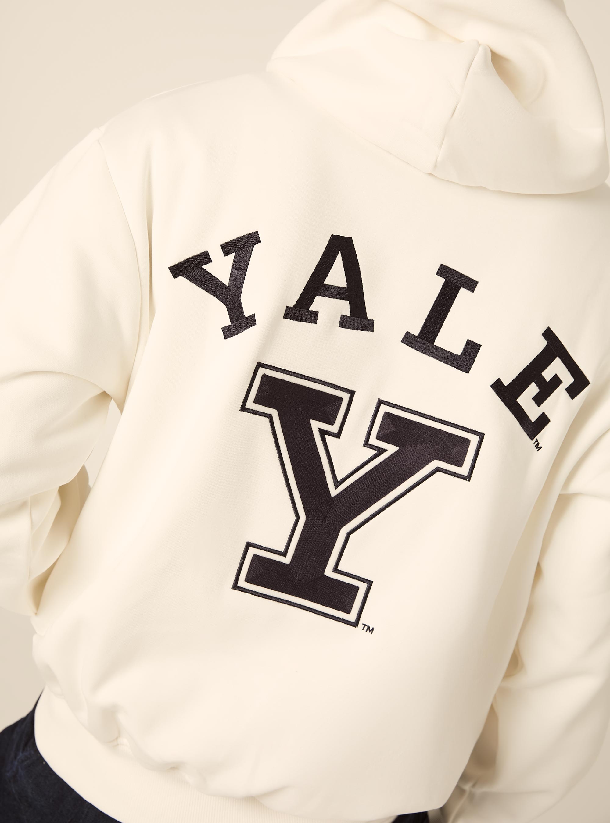 Felpa con cappuccio boxy licenza yale, WH2 WHITE